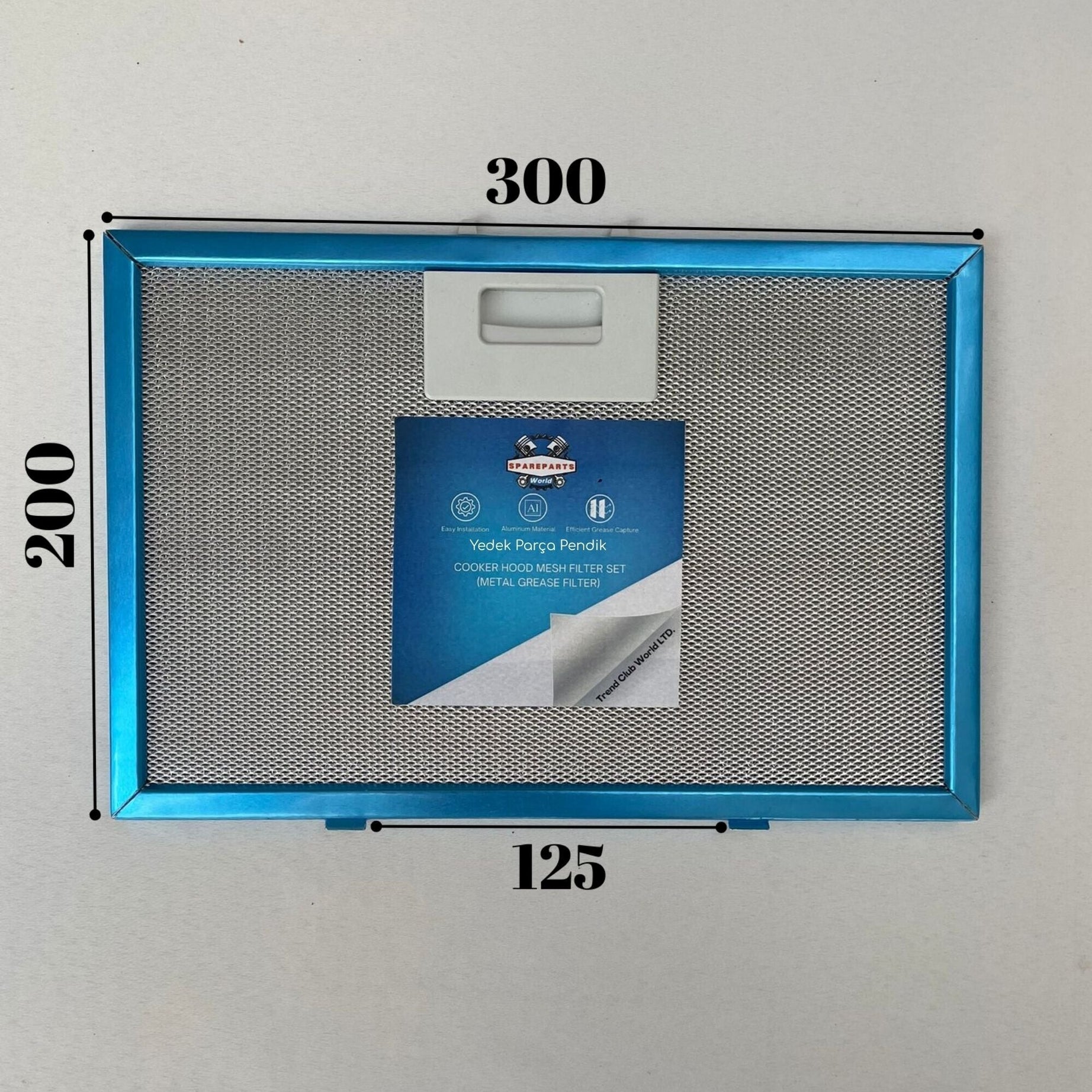 300x200 mm| Aspiratör & Davlumbaz Tel Yağ Filtresi | Model: 9197060212 | 30x20 cm