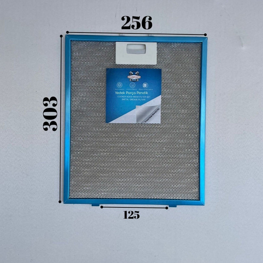 256x303 mm | Aspiratör & Davlumbaz Tel Yağ Filtresi | Model: 129730001 | 25,6x30,3 cm