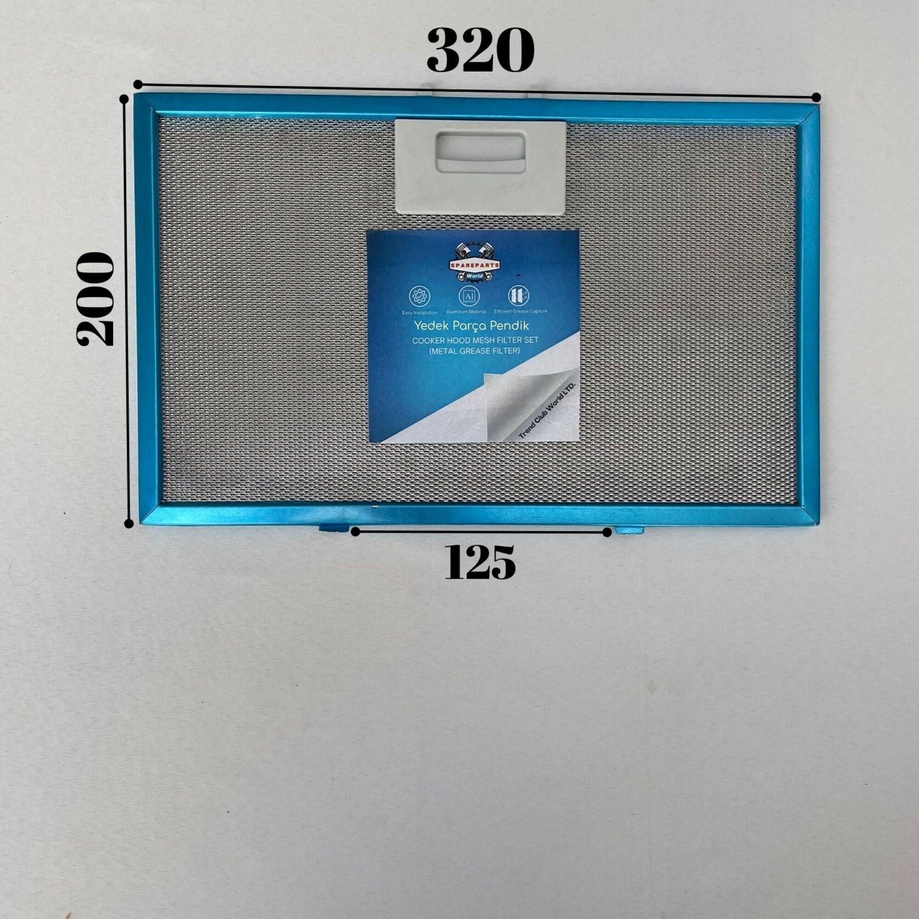 Bosch: DWK095G20T | 320x200 mm | Aspiratör & Davlumbaz Tel Yağ Filtresi | Model: 11010164 | 32x20 cm