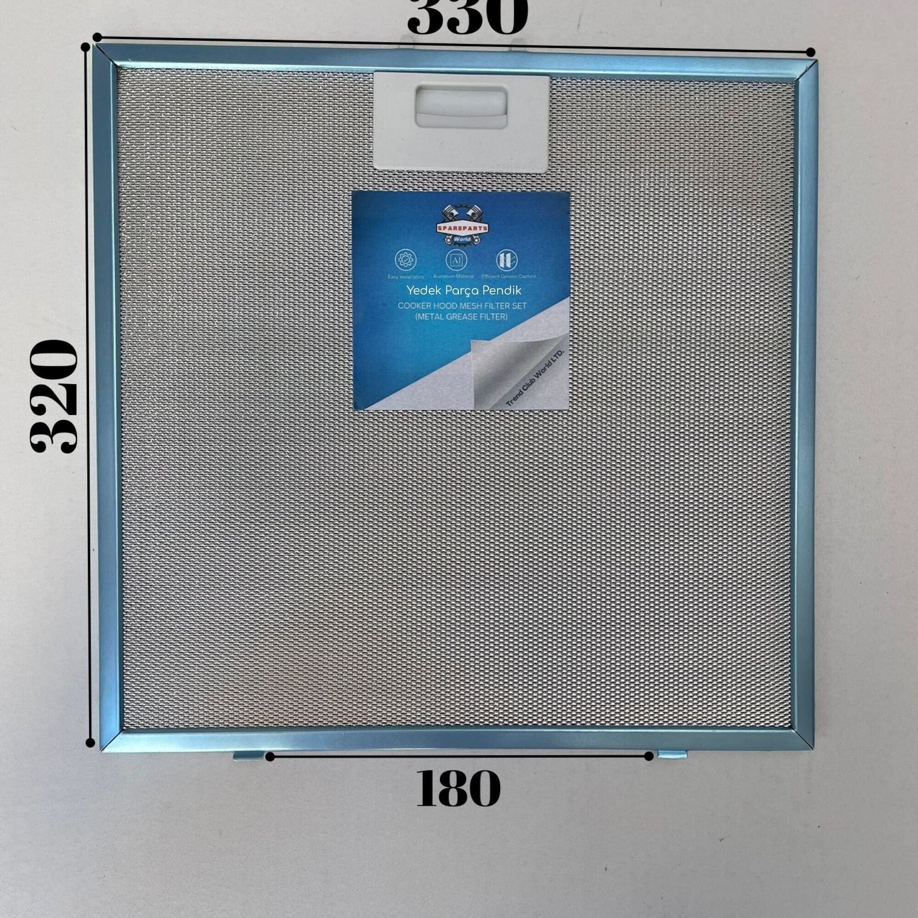 330x320 mm | Aspiratör & Davlumbaz Tel Yağ Filtresi | Model: 00362381 | 33x32 cm