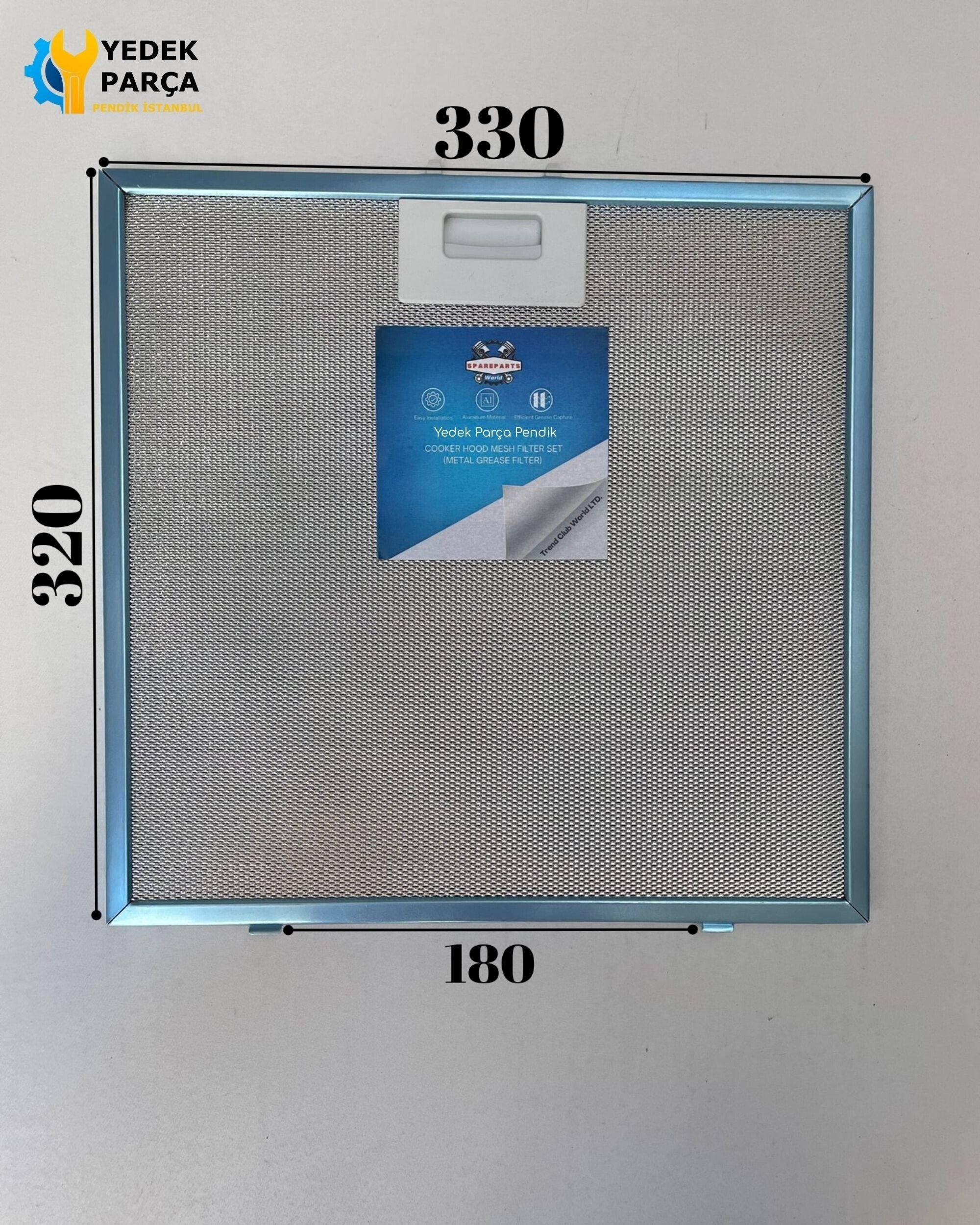 330x320 mm | Aspiratör & Davlumbaz Tel Yağ Filtresi | Model: 00362381 | 33x32 cm