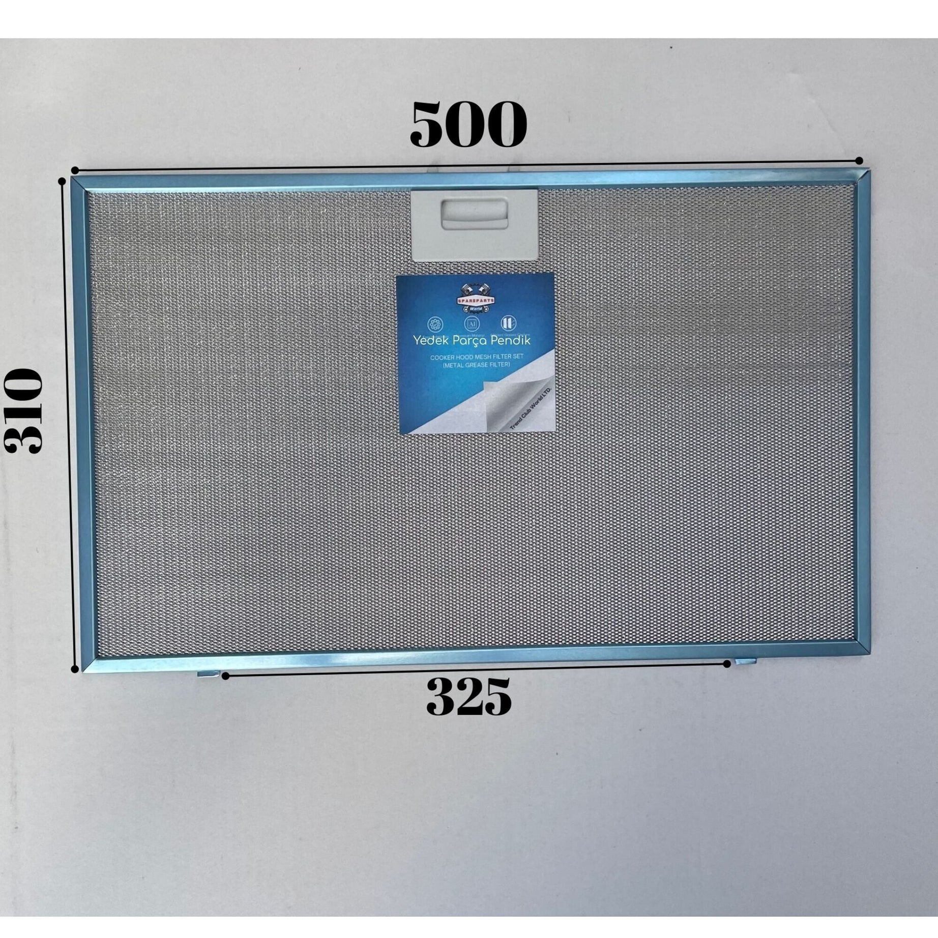 500x310 mm | Aspiratör & Davlumbaz Tel Yağ Filtresi | Model: 00432785 | 50x31 cm