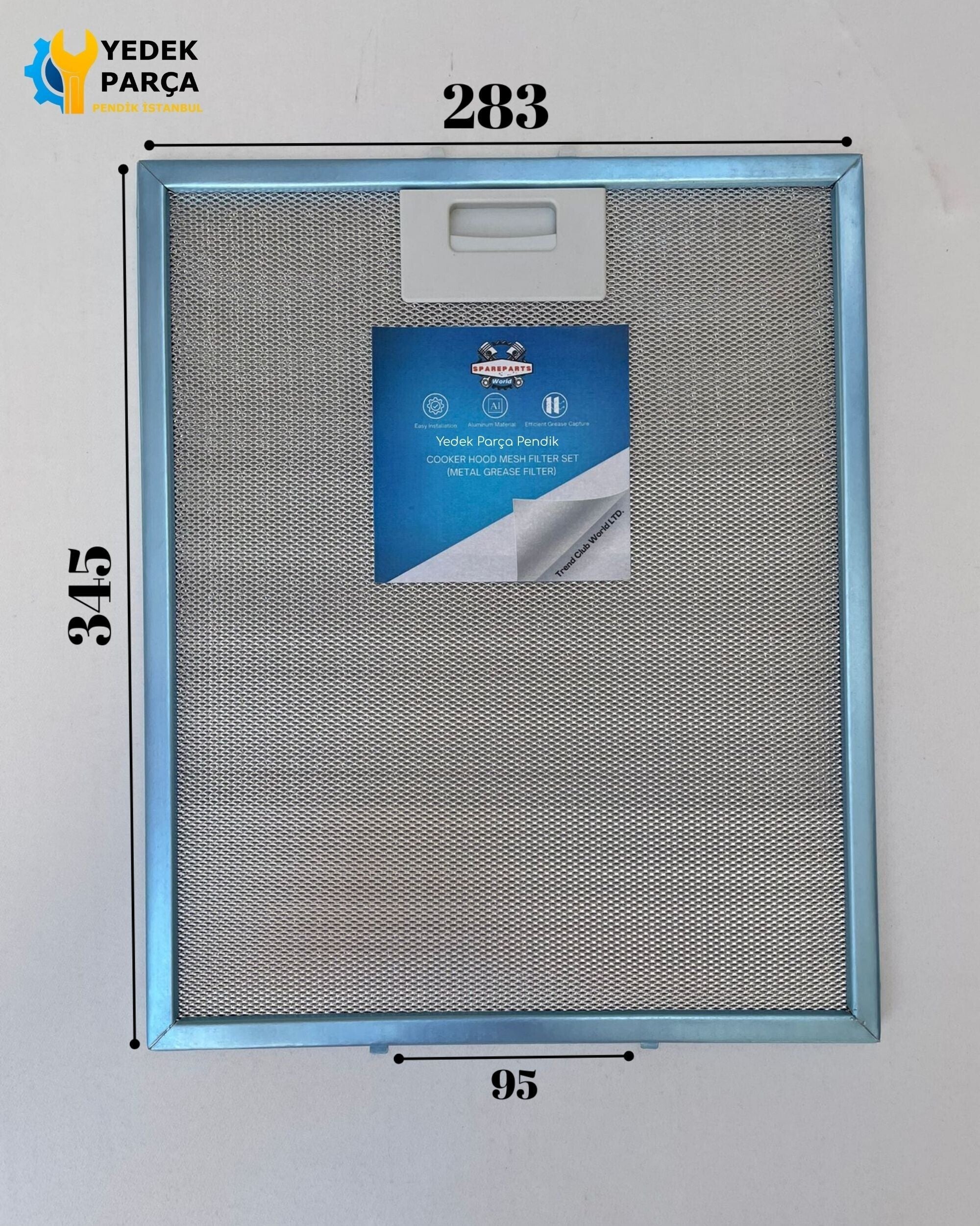 Electrolux: 426X94202243100 | 285x345 mm | Aspiratör & Davlumbaz Tel Yağ Filtresi | Model: 80877665 | 28,5x34,5 cm