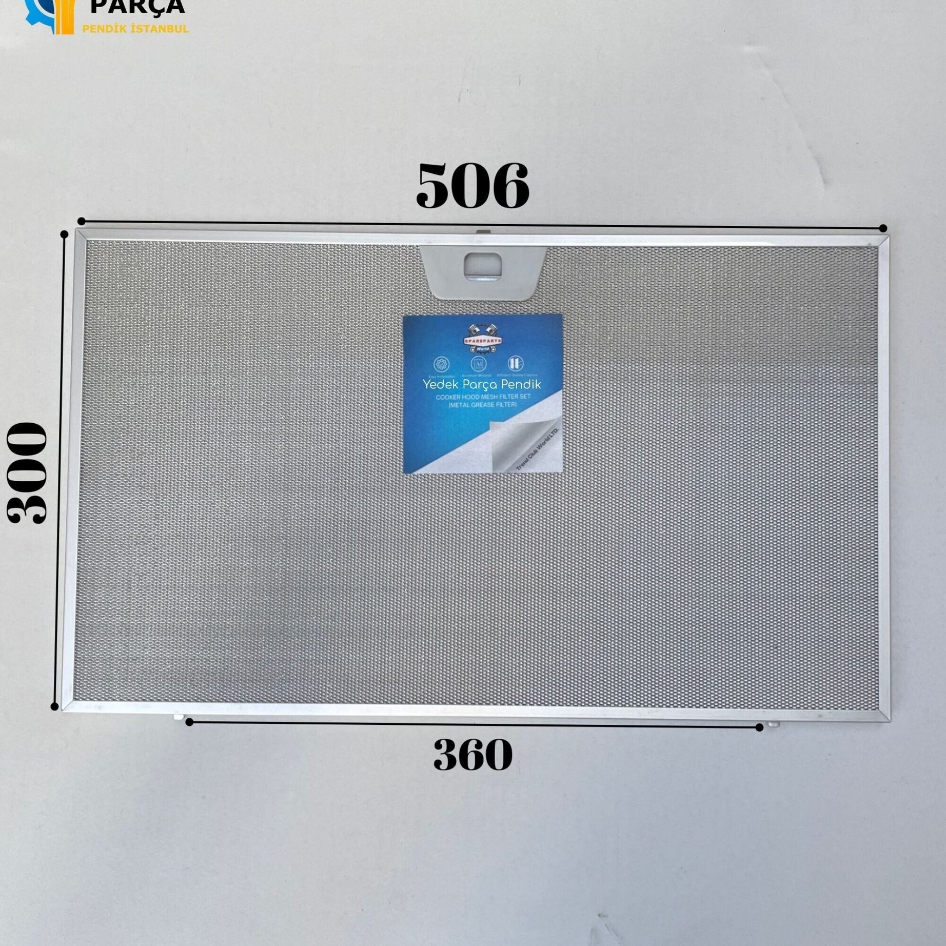 506x300 mm | Aspiratör & Davlumbaz Tel Yağ Filtresi | Model: 00744829 - 133.0184.490 - 4055135349 | 50,6x30 cm