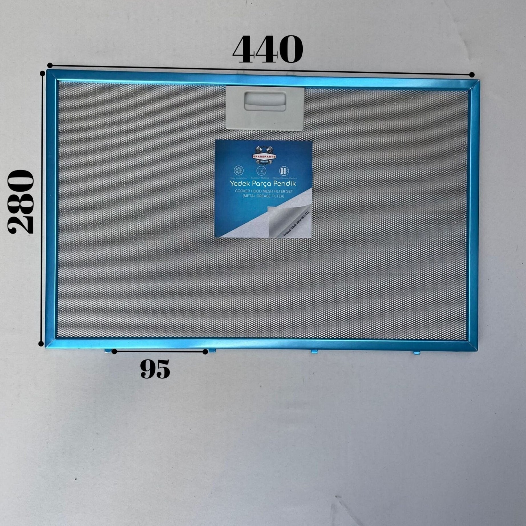 Teka: DG370 | INOX | 440x280 mm | Aspiratör & Davlumbaz Tel Yağ Filtresi | Model: 81455031 | 44x28 cm