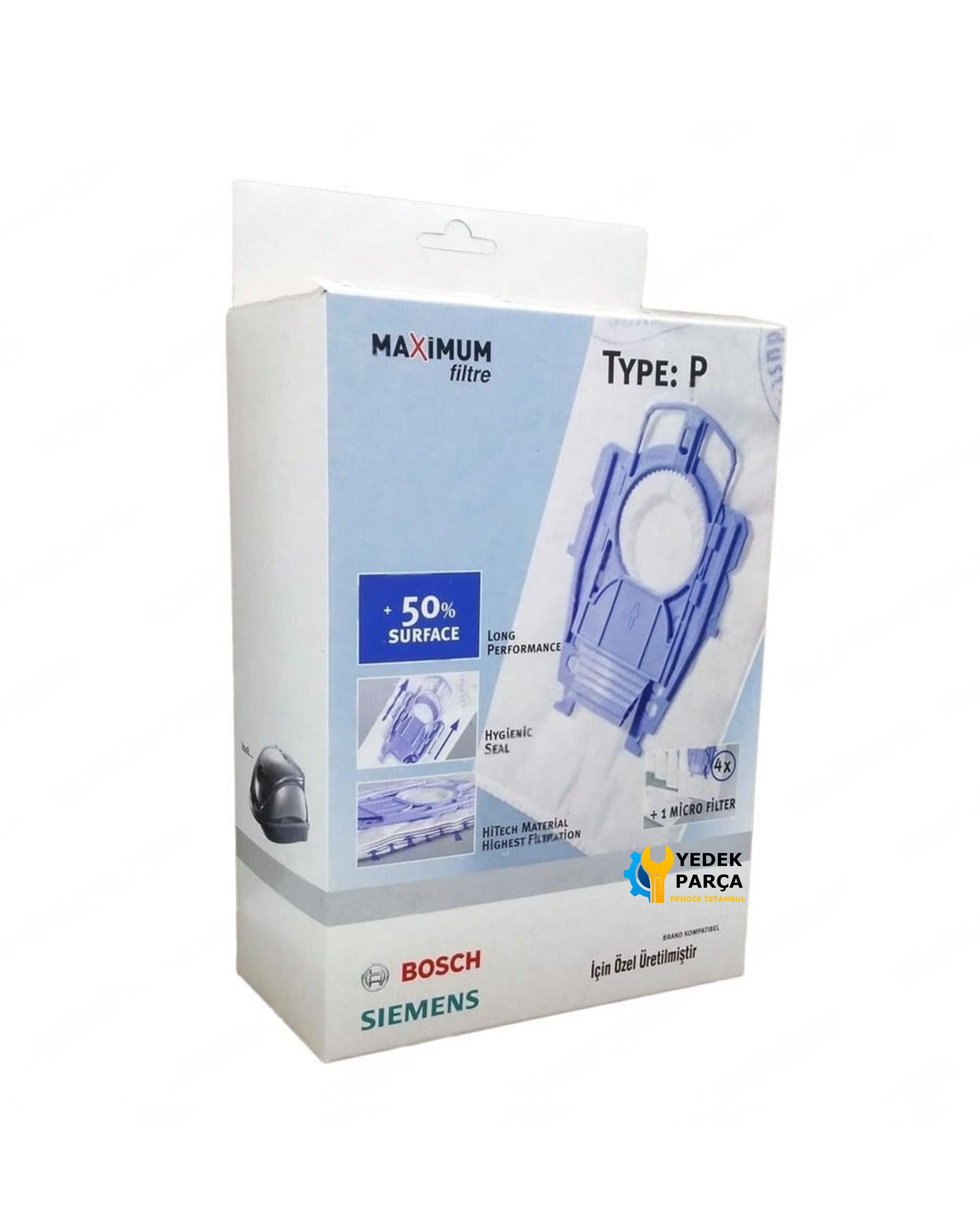Bosch Siemens Uyumlu Type P Ergomaxx Toz Torbası 8 Adet + 2 Adet Mikro
