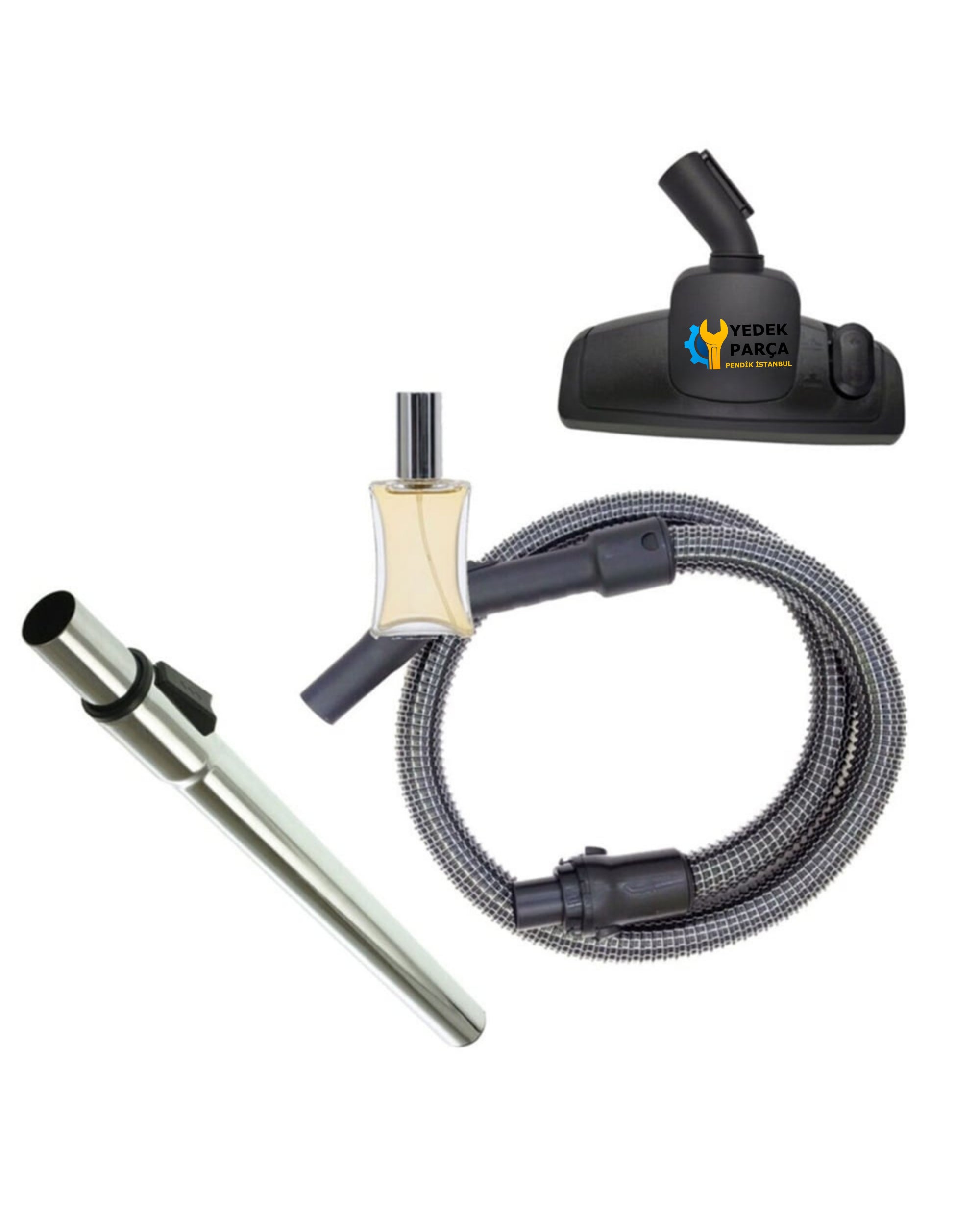 Kenwood Uyumlu VC 2400 Süpürge Çelik Telli Emiş Hortumu Süpürücü Başlık Teleskopik Borusu Hediyeli