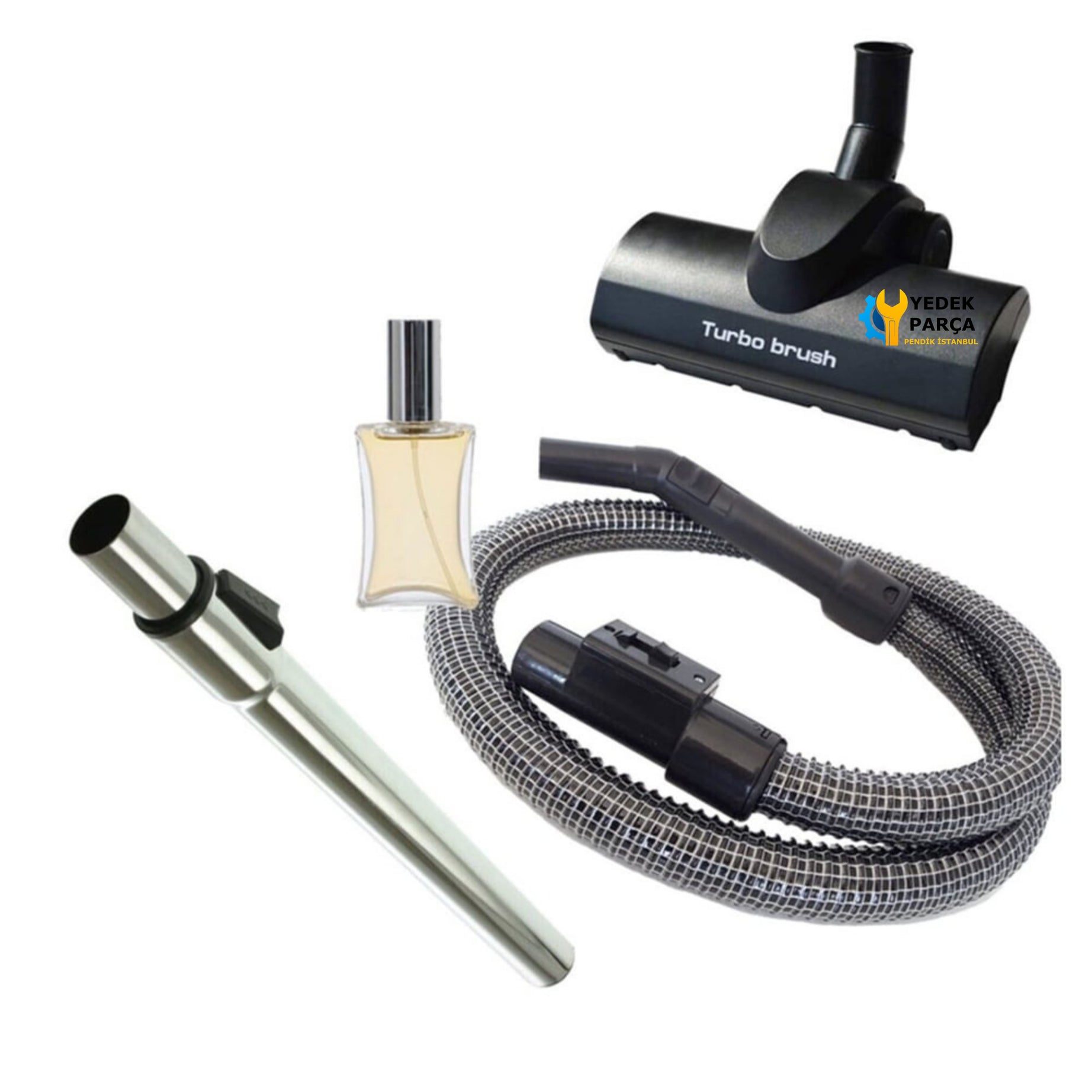 Arçelik Uyumlu 3277030100 Elektrikli Süpürge Çelik Telli Hortumu Turbo Emici Yer Başlığı Teleskopik Boru Hediyeli