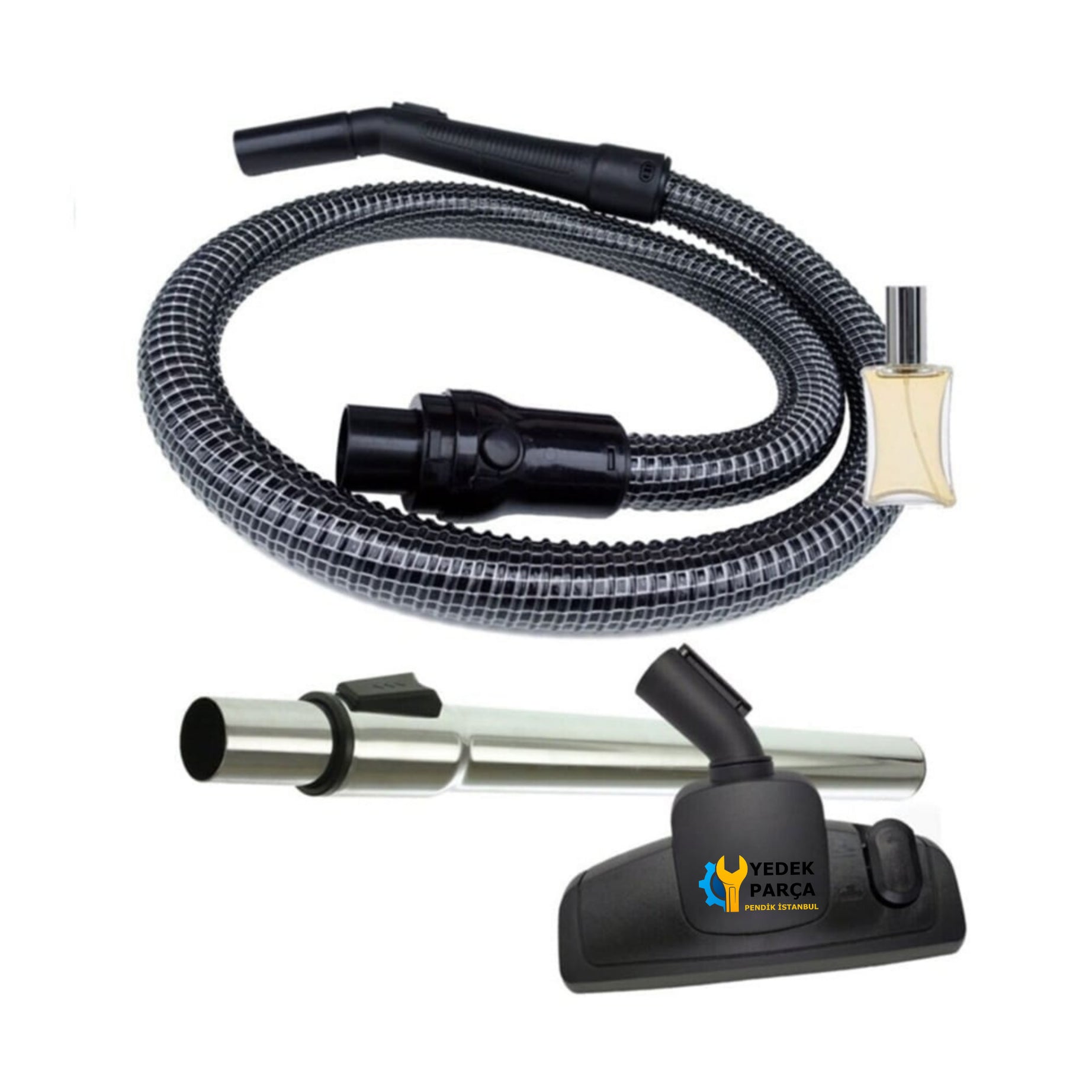 Fakir Uyumlu Prestige A 220 Elektrikli Süpürge Çelik Telli Hortumu Emici Yer Başlığı Teleskopik Boru Hediyeli