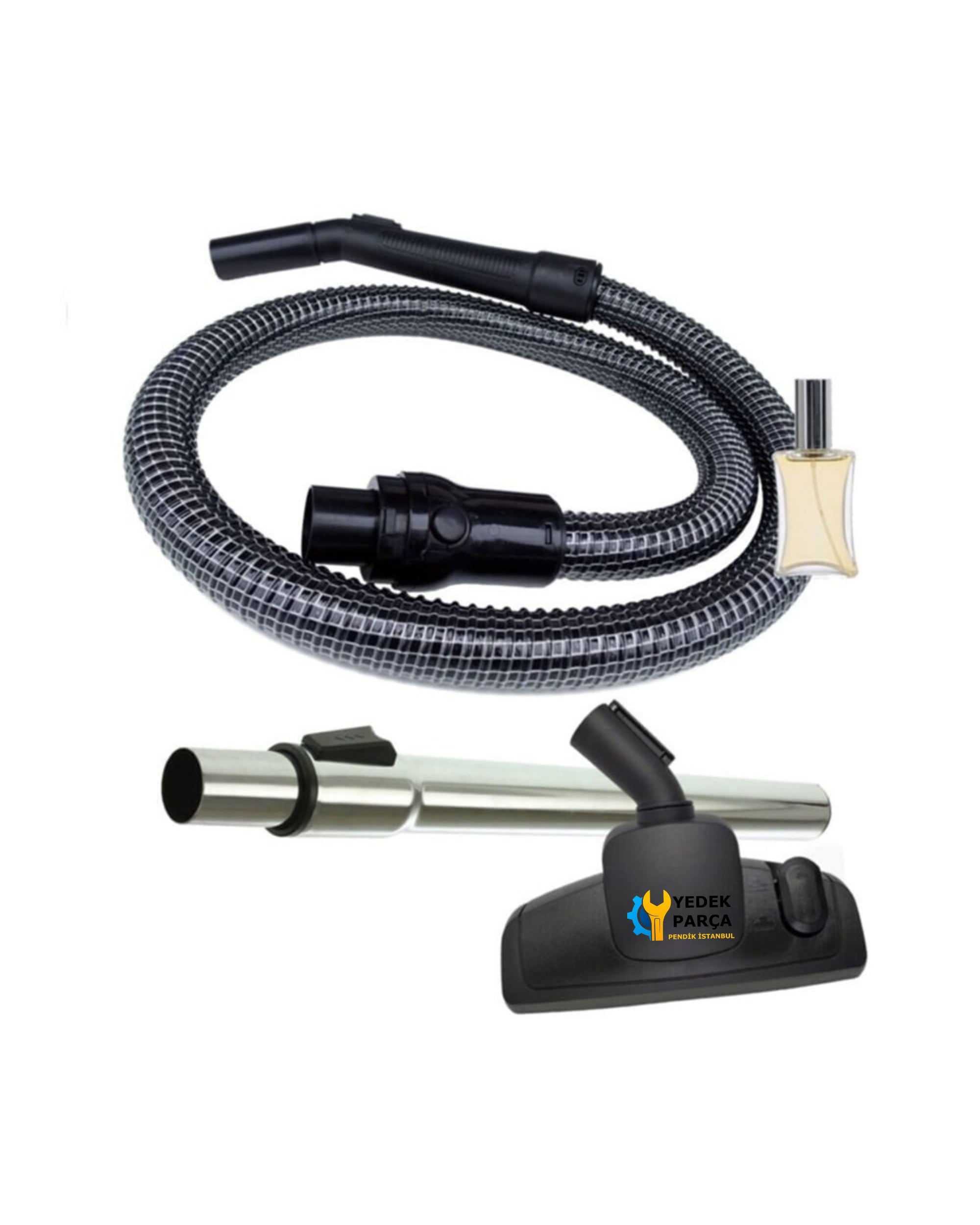 Fakir Uyumlu Carbon Elektrikli Süpürge Çelik Telli Hortumu Emici Yer Başlığı Teleskopik Boru Hediyeli