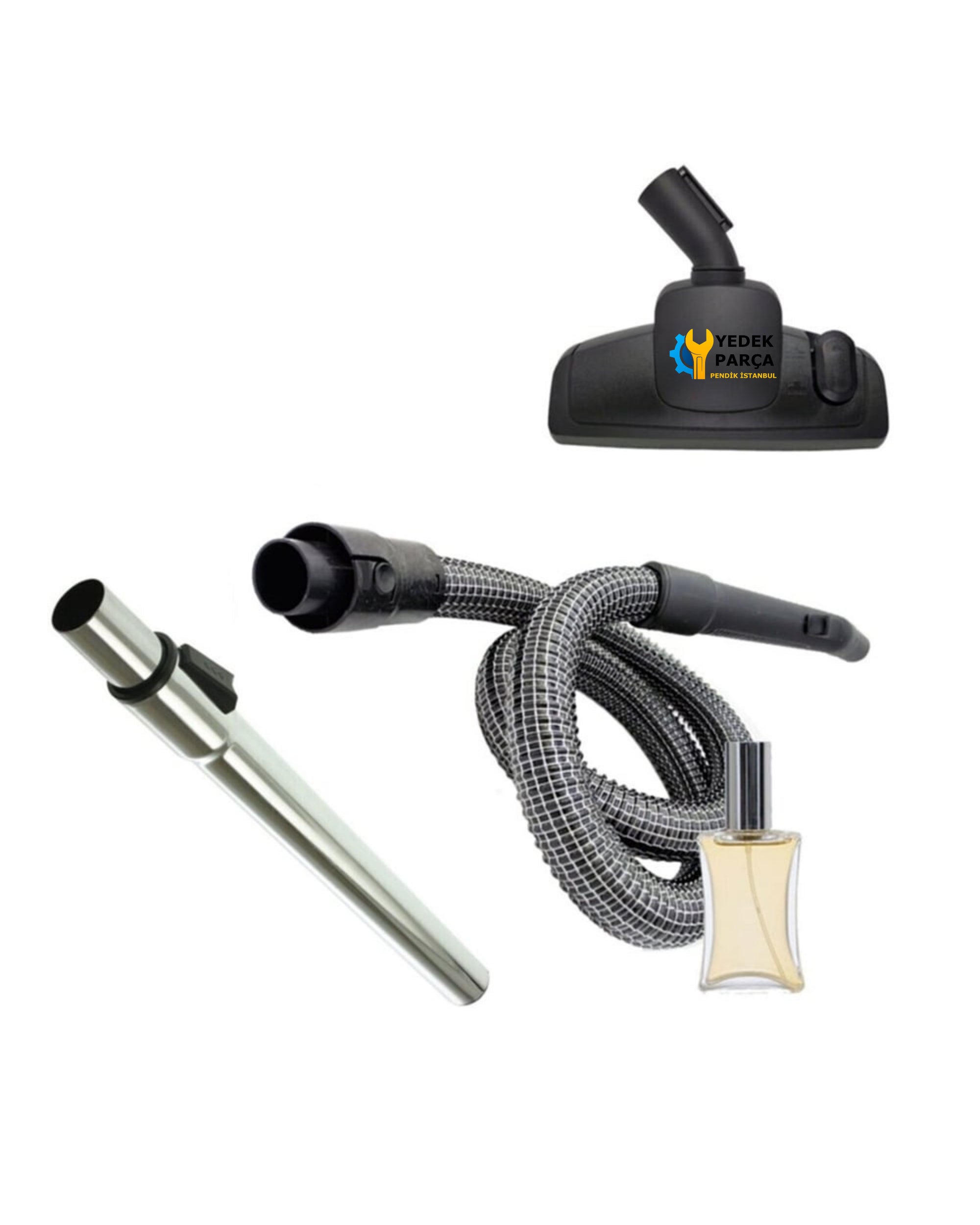 Arçelik Uyumlu 9193042247 Elektrikli Süpürge Çelik Telli Hortumu Emici Yer Başlığı Teleskopik Boru Hediyeli