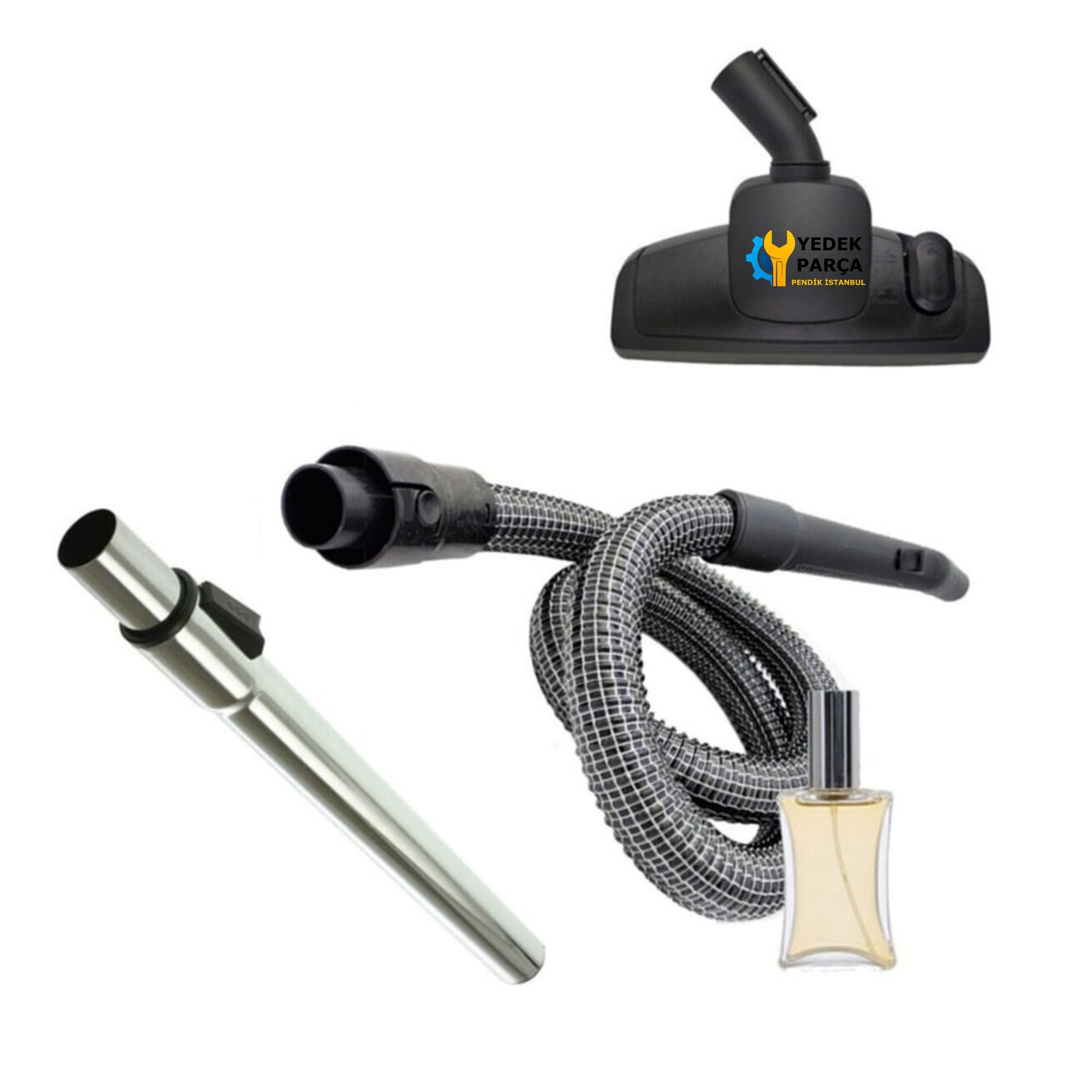 Beko Uyumlu BKS 9220 Elektrikli Süpürge Çelik Telli Hortumu Emici Yer Başlığı Teleskopik Boru Hediyeli