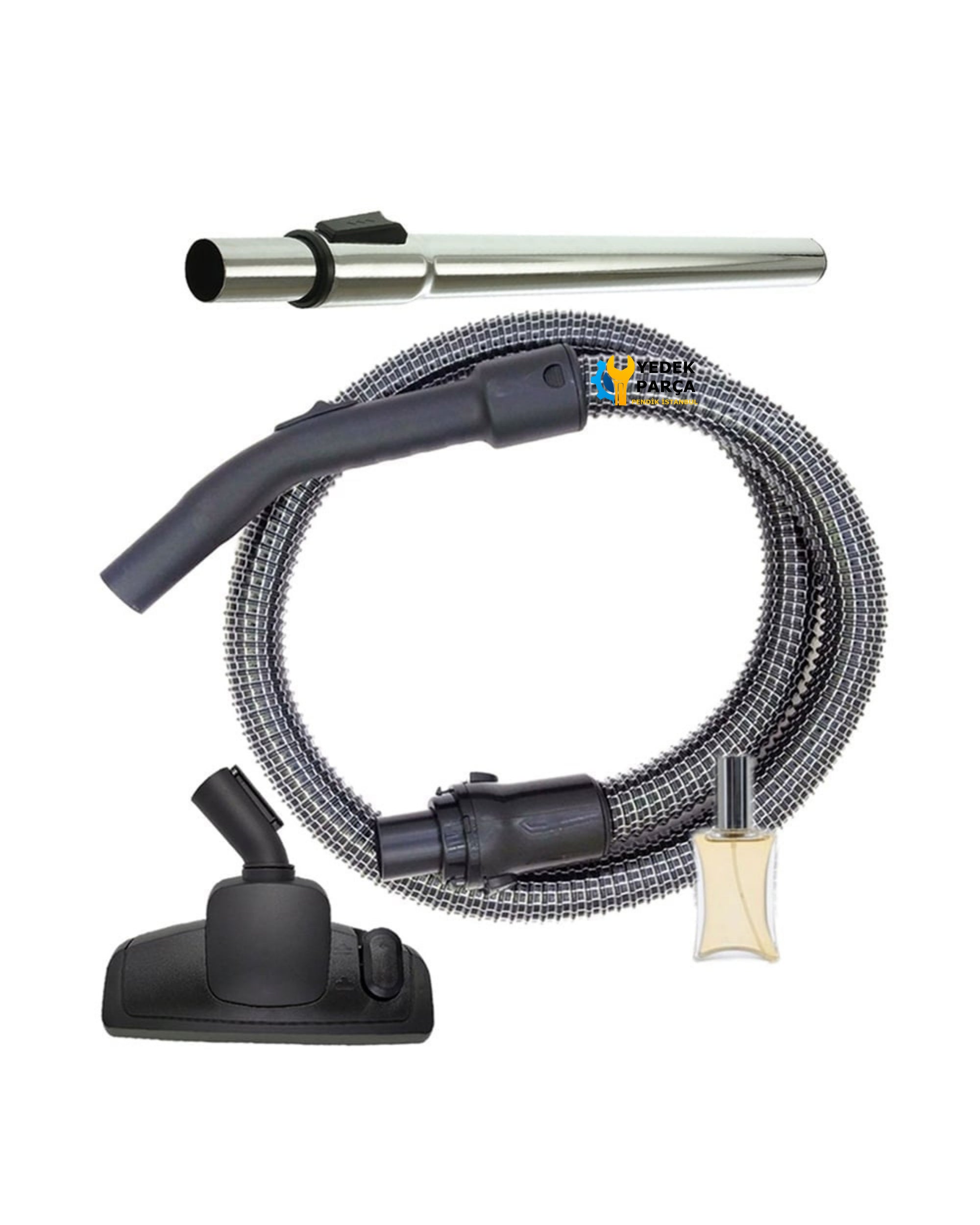 Arçelik Uyumlu 9191512264 Elektrikli Süpürge Çelik Telli Hortumu Emici Başlığı Teleskopik Boru Hediyeli