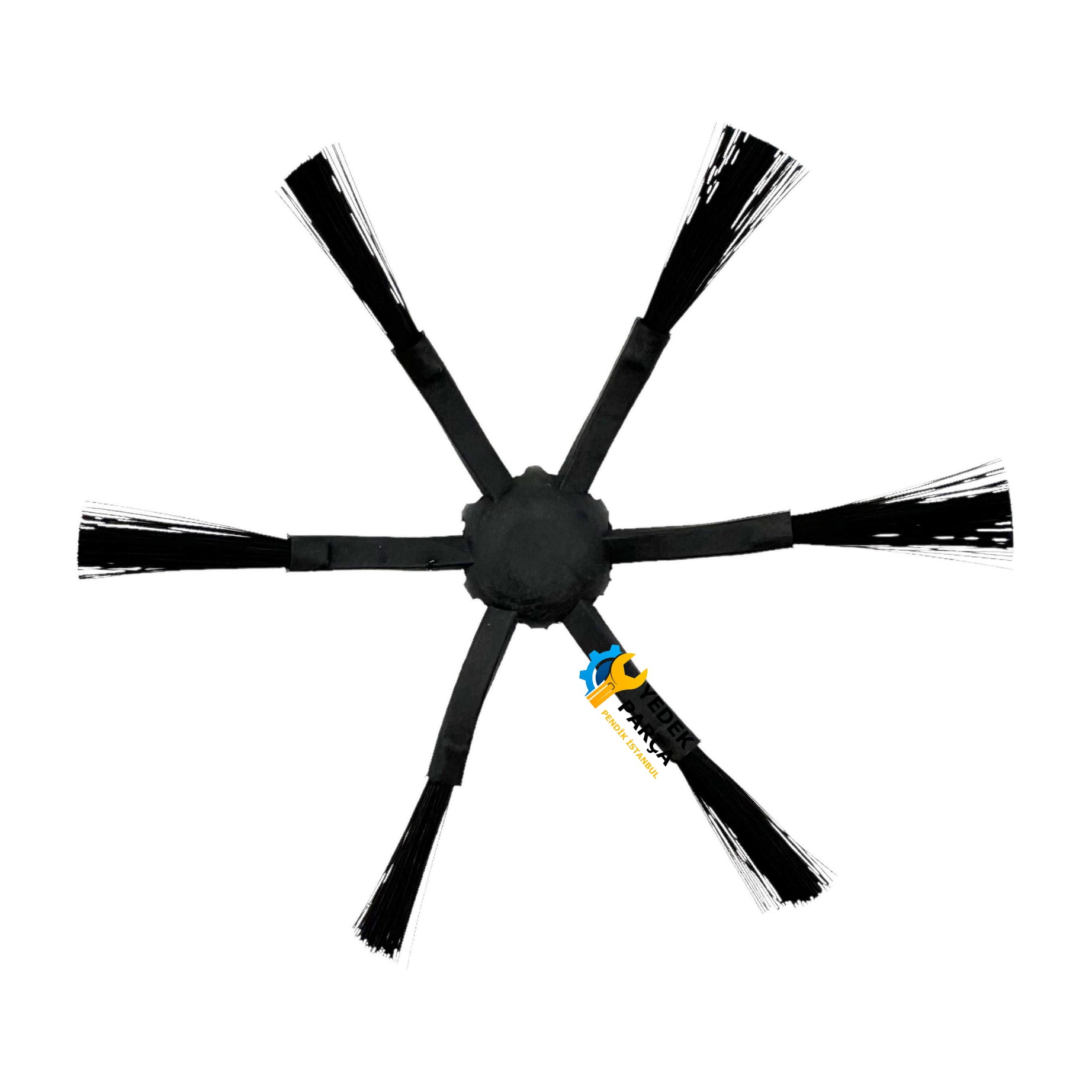 Xiaomi Uyumlu Mop 2 Pro, Mop 2 Ultra, Mop Pro 2+ 3D Robot Süpürge 2li 6 Kollu Yan Fırça Siyah