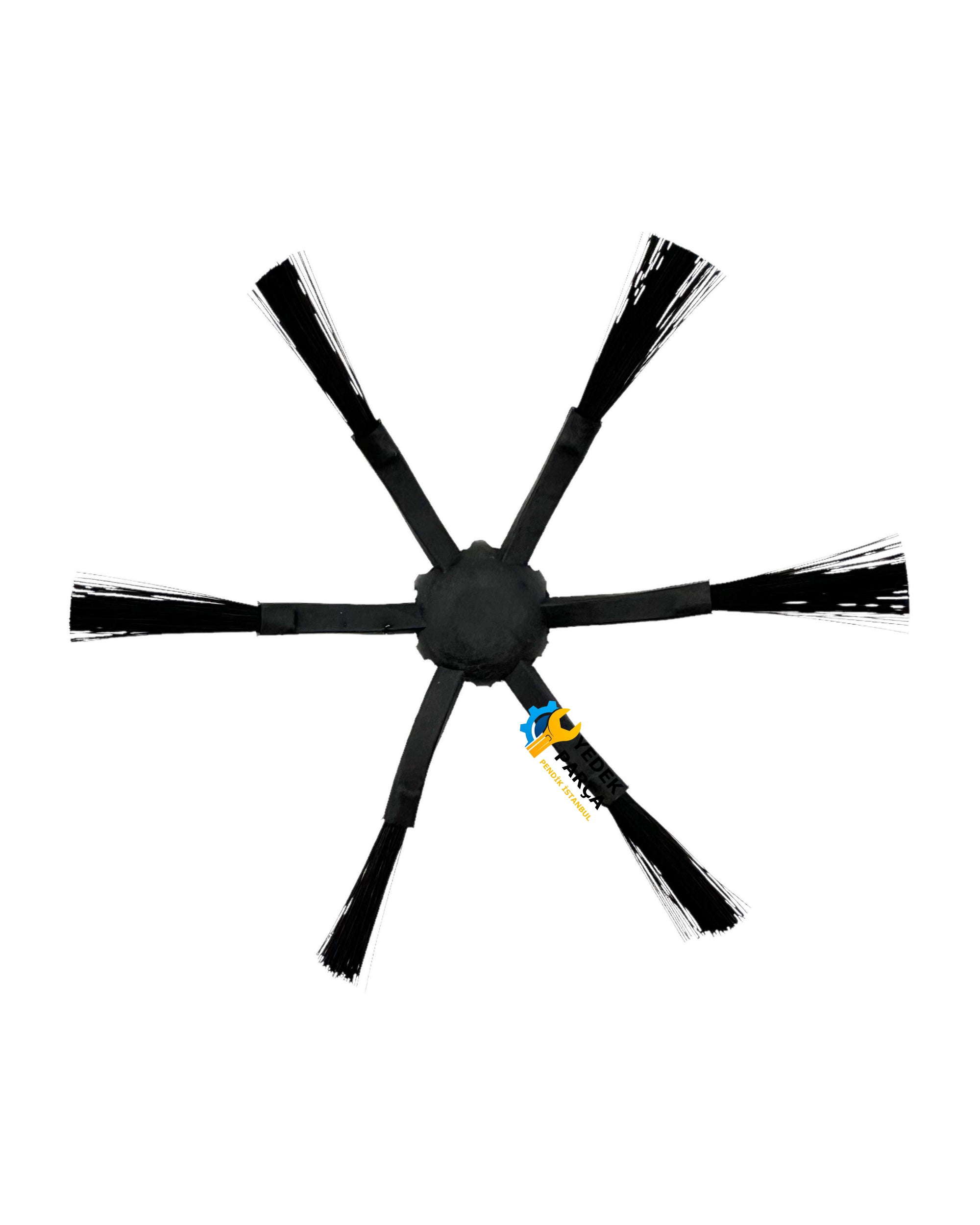 Xiaomi Uyumlu Mop 2 Pro, Mop 2 Ultra, Mop Pro 2+ 3D Robot Süpürge 2li 6 Kollu Yan Fırça Siyah