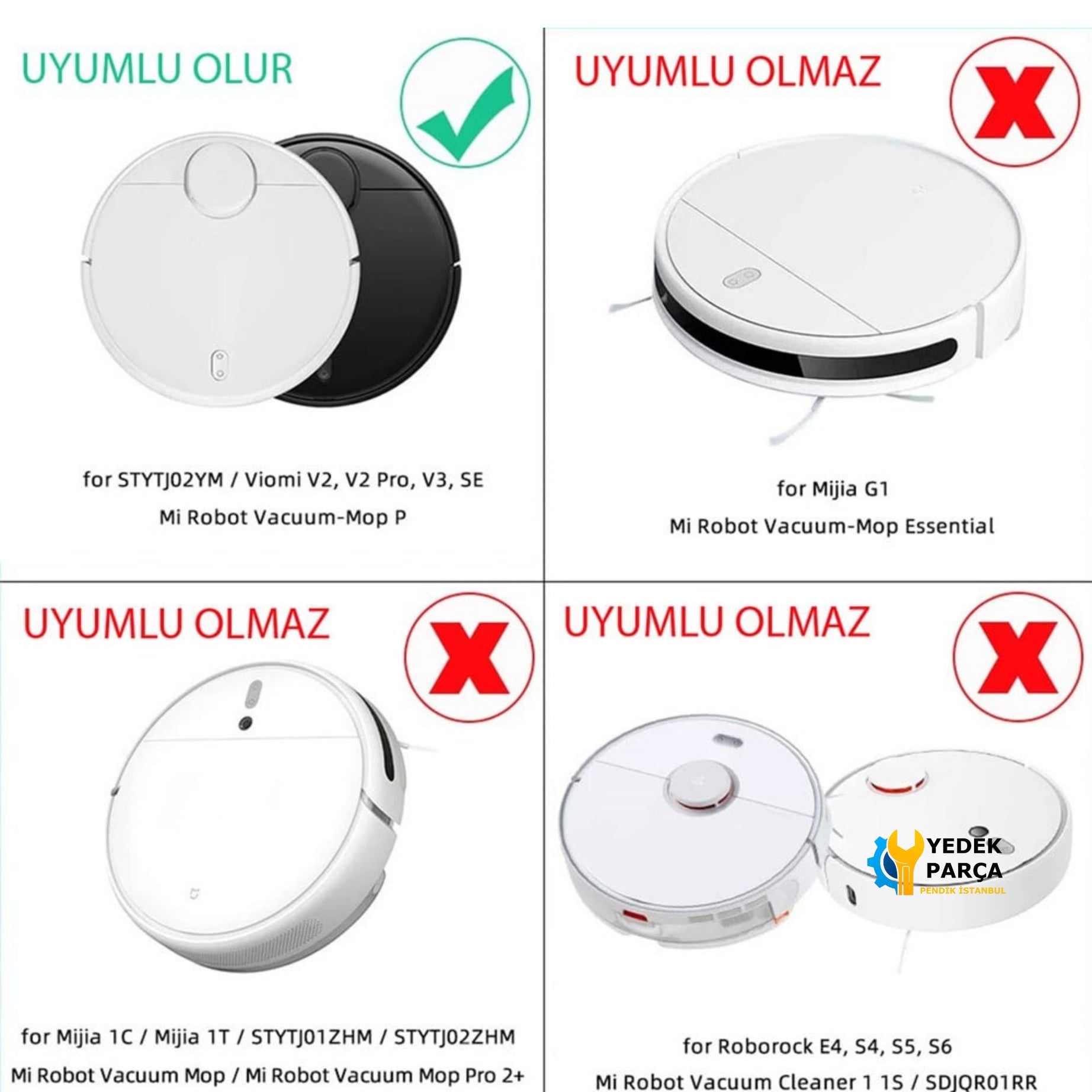 Viomi Uyumlu MijiaV2 STYJ02YM Vacuum Cleaner Robot Süpürge Yenileme Seti