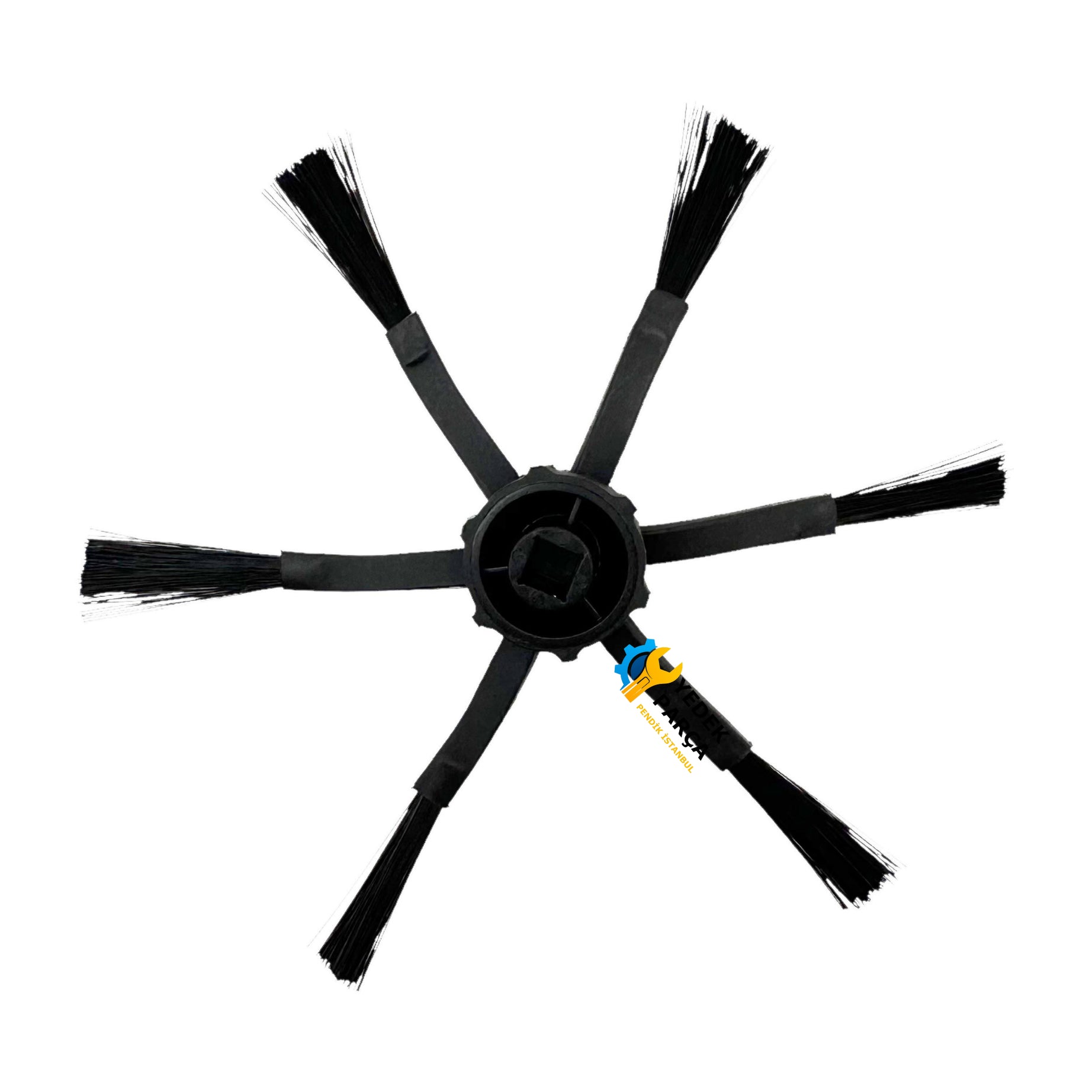 Xiaomi Uyumlu Mop 2 Pro, Mop 2 Ultra, Mop Pro 2+ 3D Robot Süpürge 2li 6 Kollu Yan Fırça Siyah