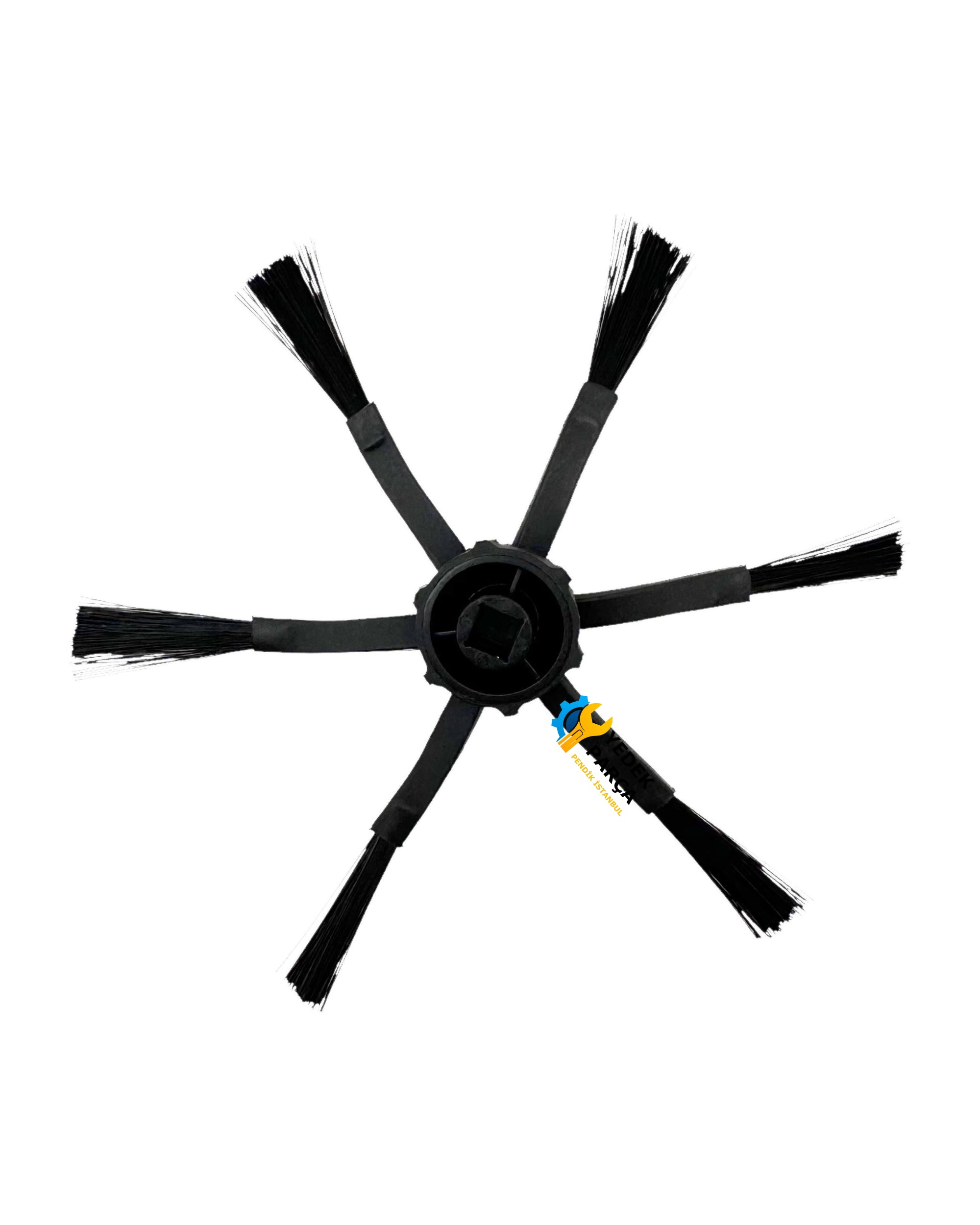 Xiaomi Uyumlu Mop 2 Pro, Mop 2 Ultra, Mop Pro 2+ 3D Robot Süpürge 2li 6 Kollu Yan Fırça Siyah