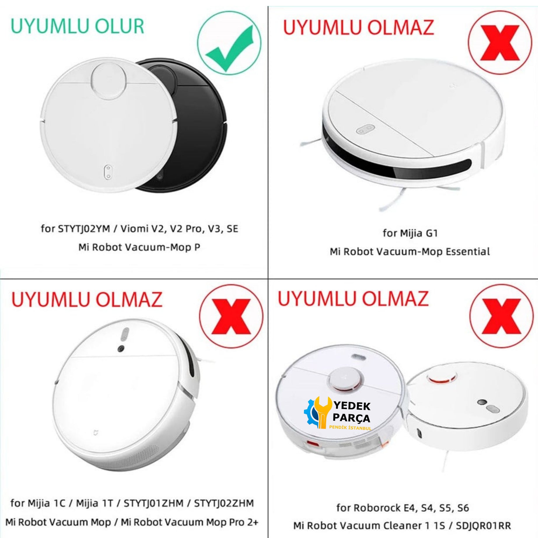 Viomi Uyumlu V3 Vacuum Cleaner Robot Süpürge Aksesuar Seti