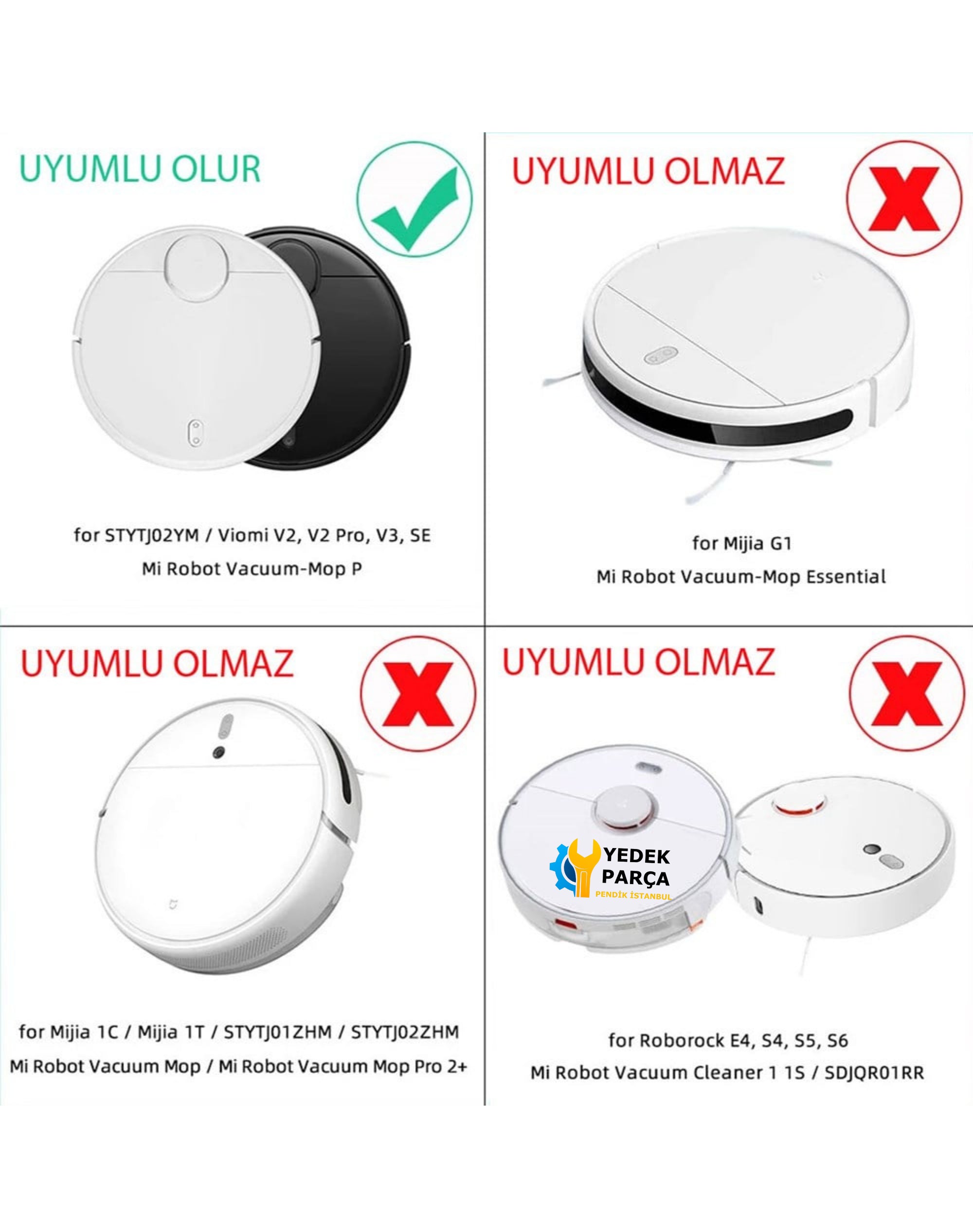 Viomi Uyumlu V2 Vacuum Cleaner Robot Süpürge Yenileme Seti
