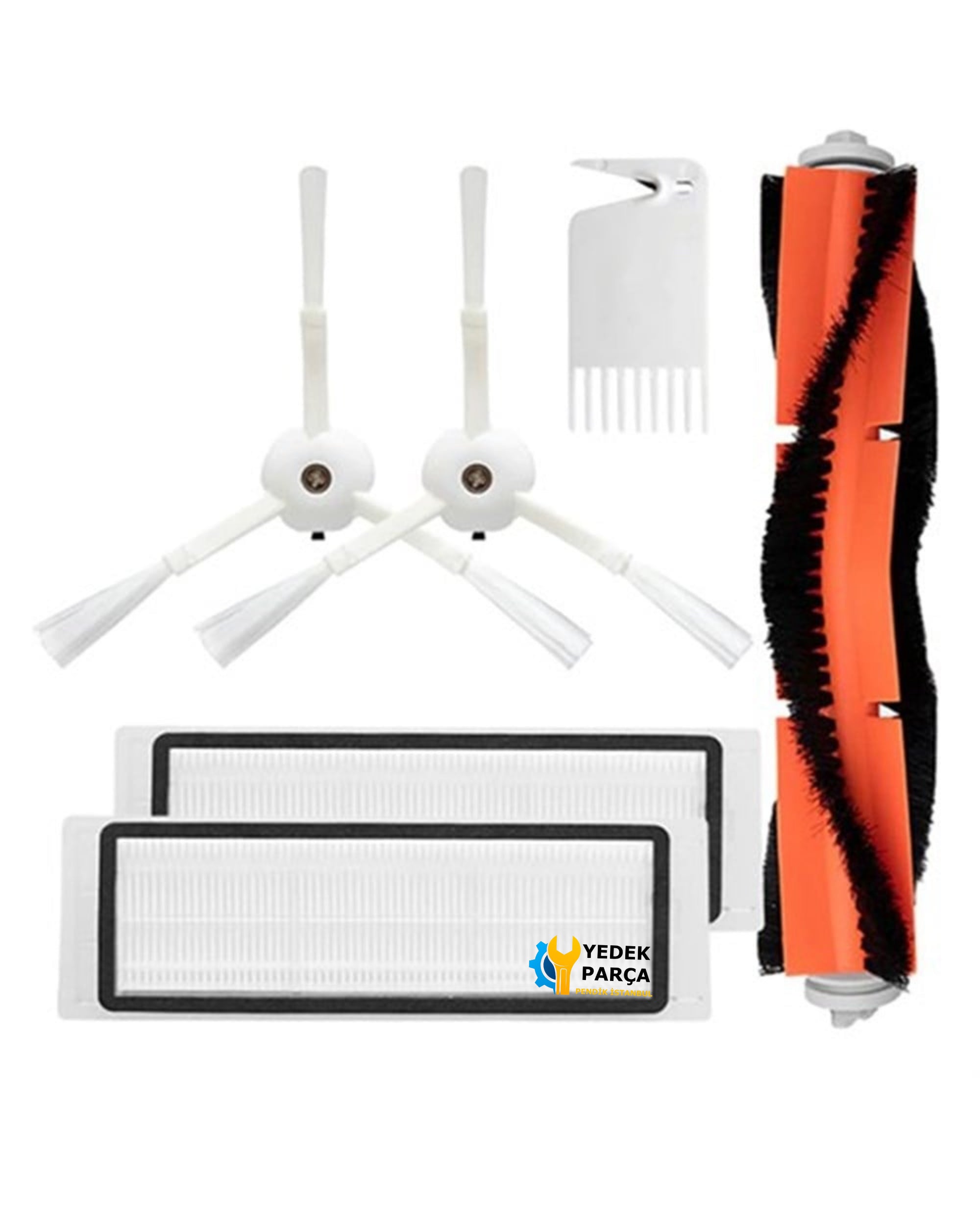 XIAOMI MI için Aksesuar Seti, Robot Vakum Yedek Parçalar, 1 Adet Ana Fırça, 2 Adet Yan Fırça, 2 Adet HEPA filtre, 1 Adet Tarak