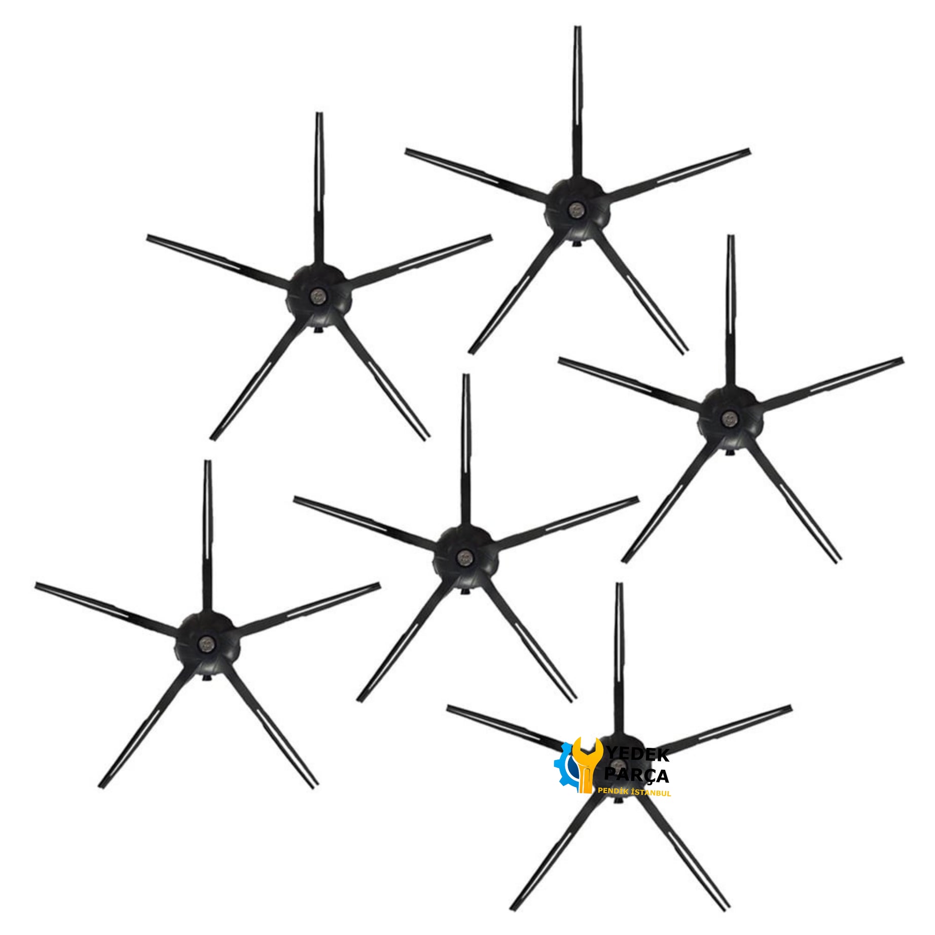 Xiaomi Uyumlu Robo-rock S6 (S60/S65 Series) S6 MaxV - S6 Pure Akıllı Robot Süpürge Fırça Siyah 6 Adet