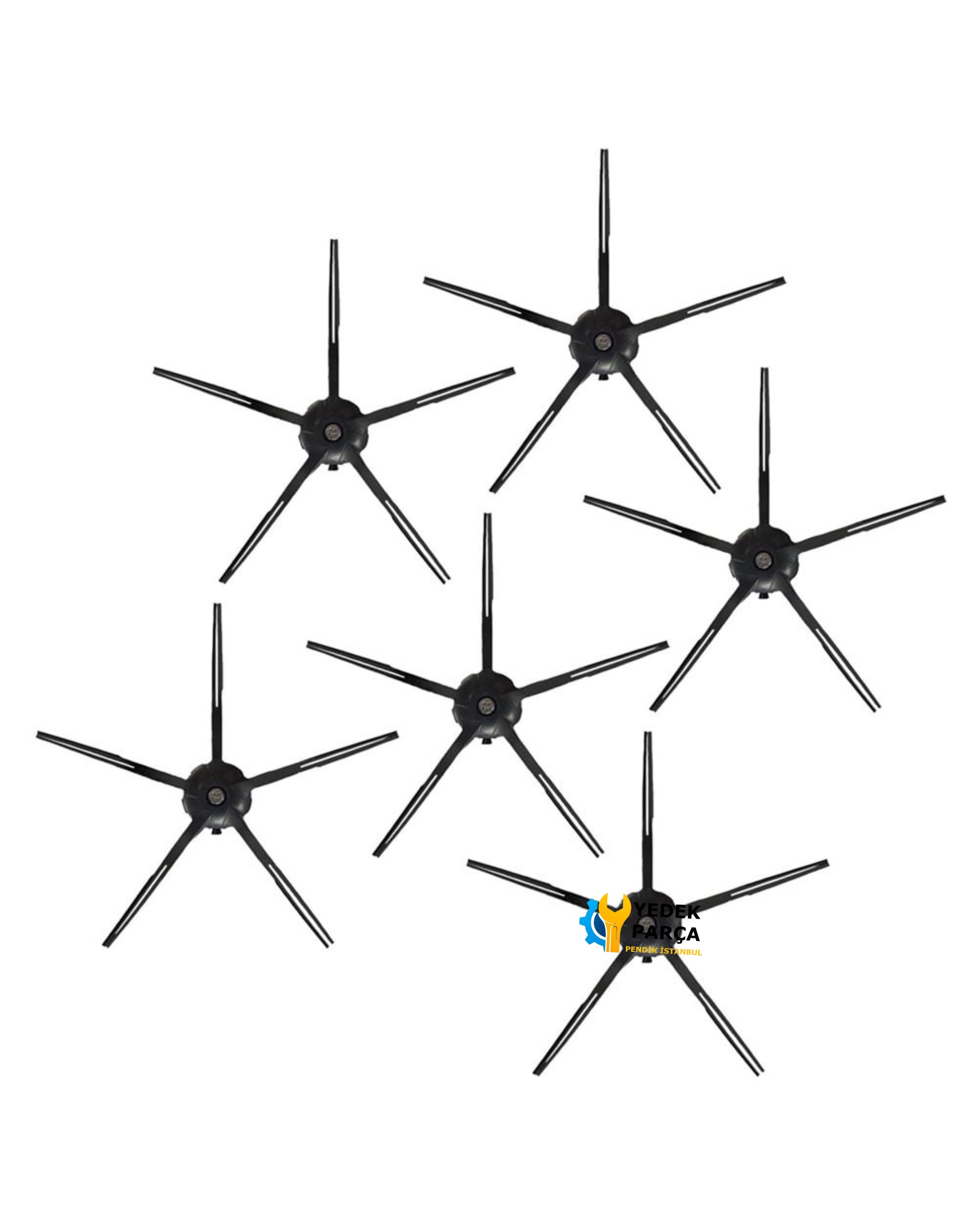 Xiaowa Uyumlu Plus E3 (E35 Series) Akıllı Robot Süpürge Fırça Siyah 6 Adet