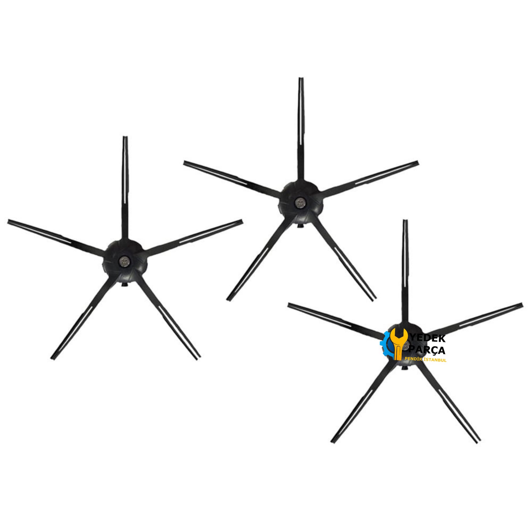 Xiaomi Uyumlu Robo-rock S6 (S60/S65 Series) S6 MaxV - S6 Pure Akıllı Robot Süpürge Fırça Siyah 3 Adet