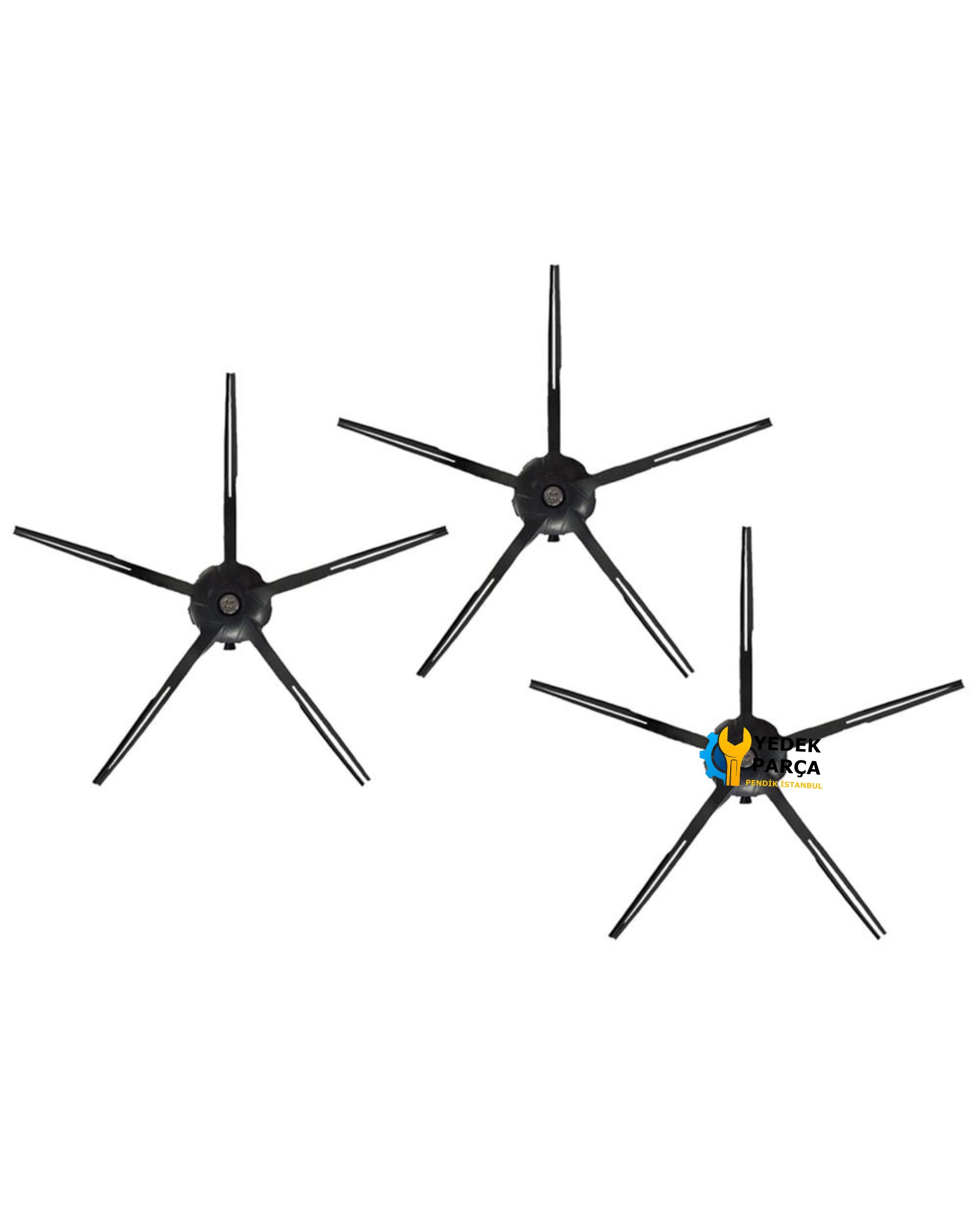 Xiaomi Uyumlu Robo-rock S6 (S60/S65 Series) S6 MaxV - S6 Pure Akıllı Robot Süpürge Fırça Siyah 3 Adet