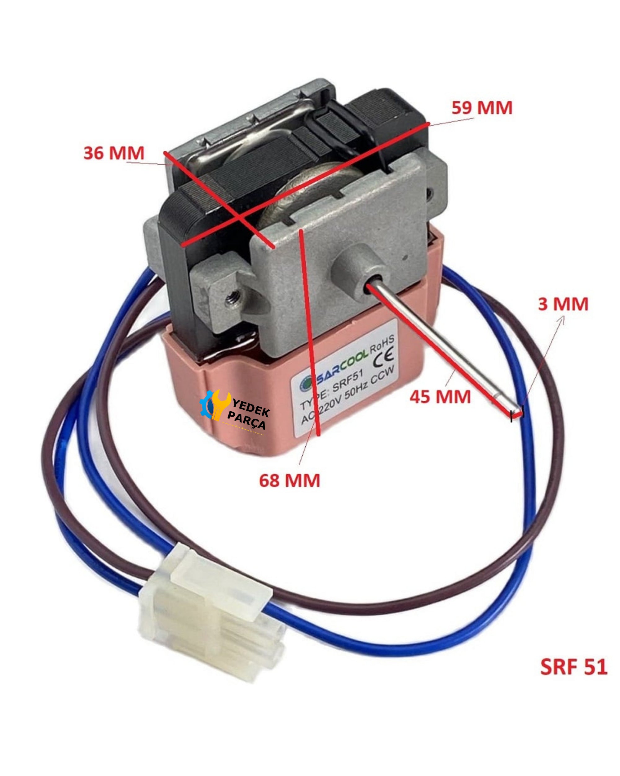 Arçelik Beko Altus Uyumlu NoFrost Buzdolabı İnce Milli İç Fan Motoru SRF 51