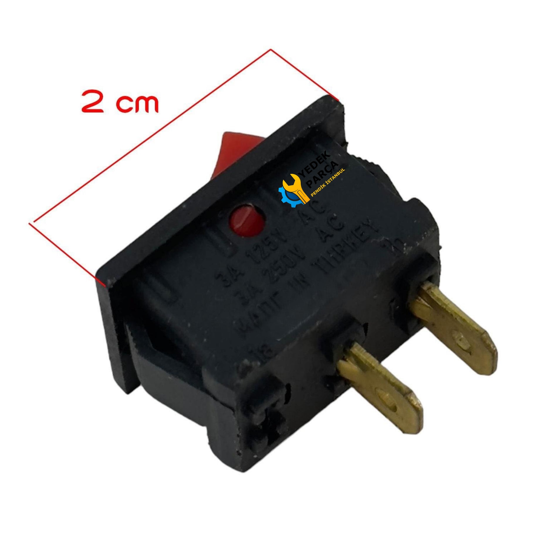 Işıksız Anahtar Küçük 2cm - Elektrik ve Elektronik Cihazlar İçin Açma/Kapama Düğmesi