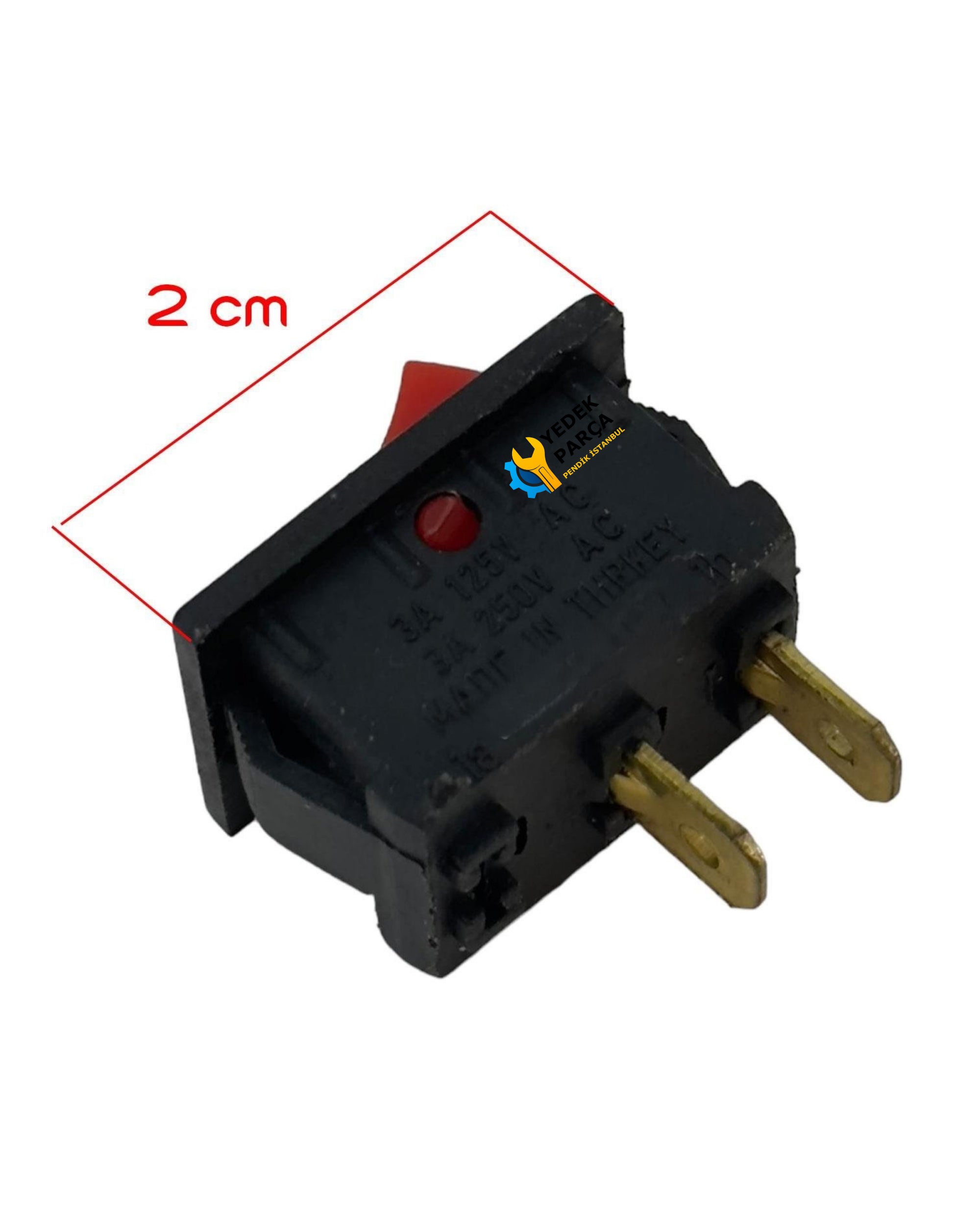 Işıksız Anahtar Küçük 2cm - Elektrik ve Elektronik Cihazlar İçin Açma/Kapama Düğmesi