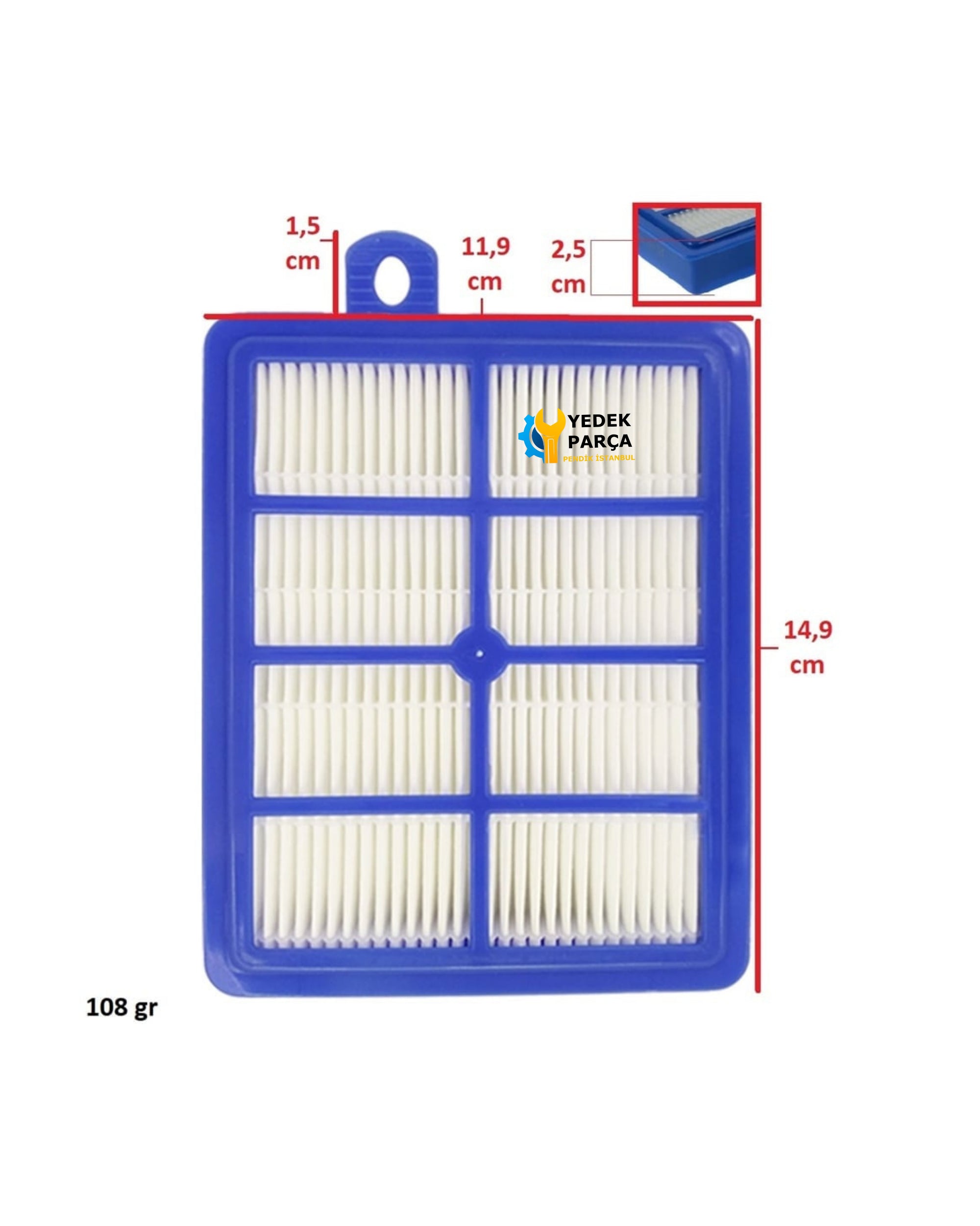 Electrolux Uyumlu SuperCyclone ESC61LR Süpürge Hepa Filtre