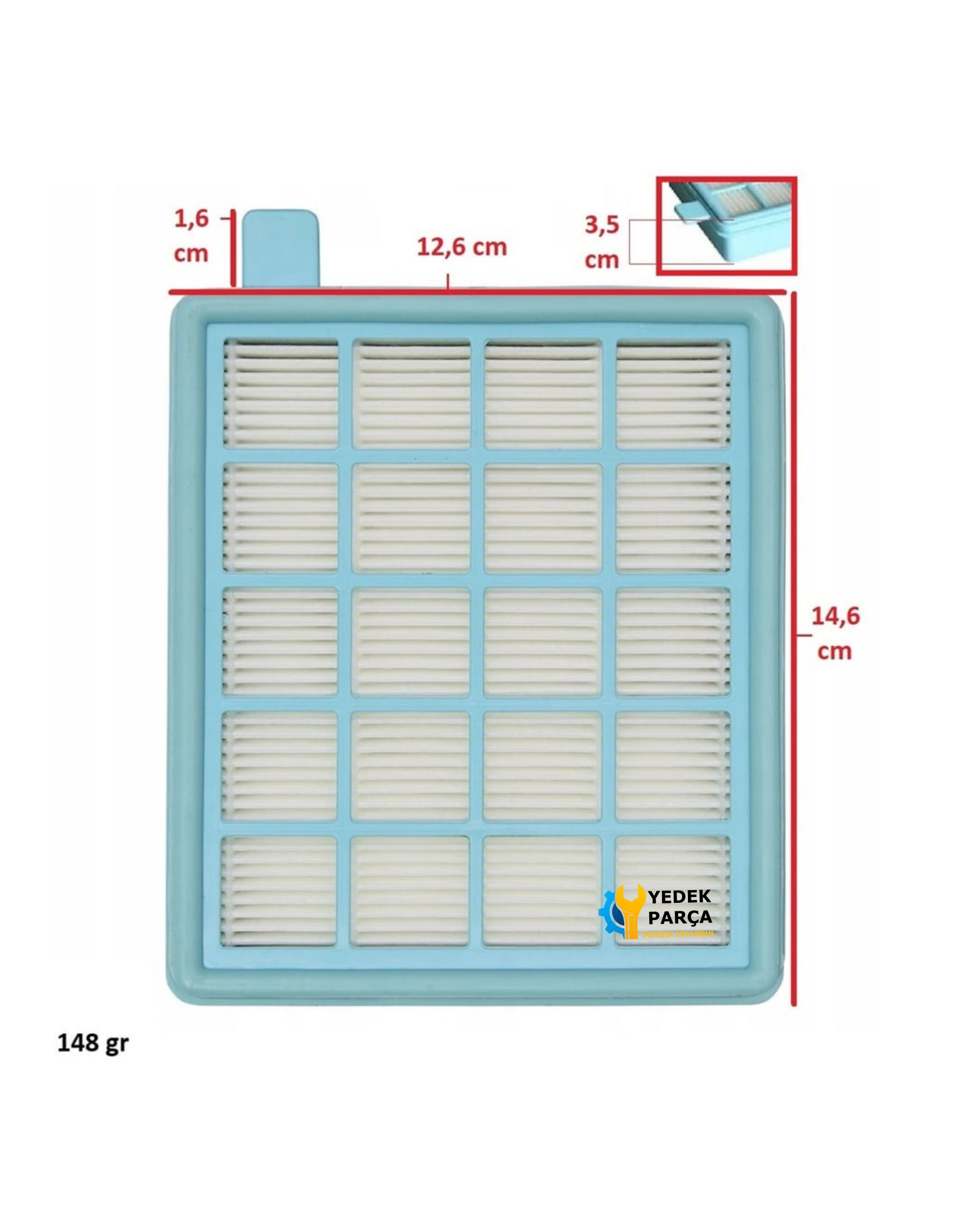Philips Uyumlu PowerPro Active FC 8634/01 Süpürge Yıkanabilir Filtresi