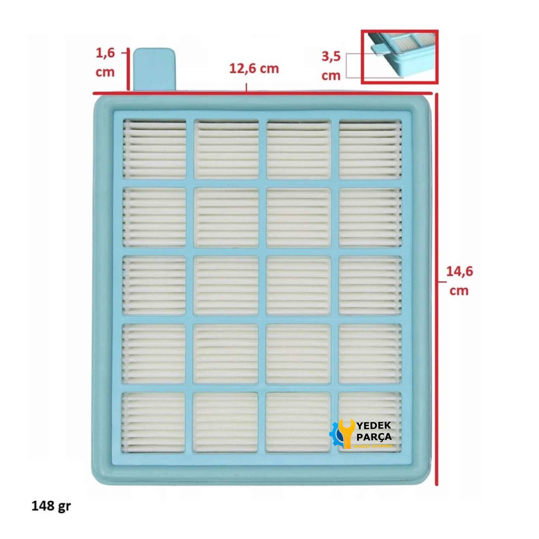 Philips Uyumlu PowerPro Active FC 9542/91 Süpürge Yıkanabilir Filtresi
