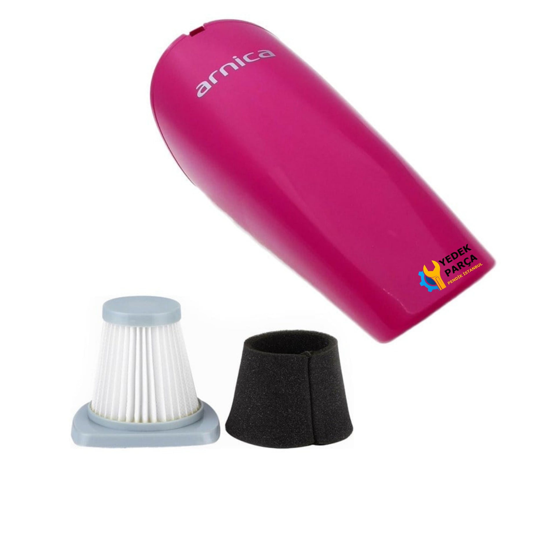 Arnica Uyumlu Merlin Pro Fuşya Süpürge Toz Haznesi ve Hepa Filtre