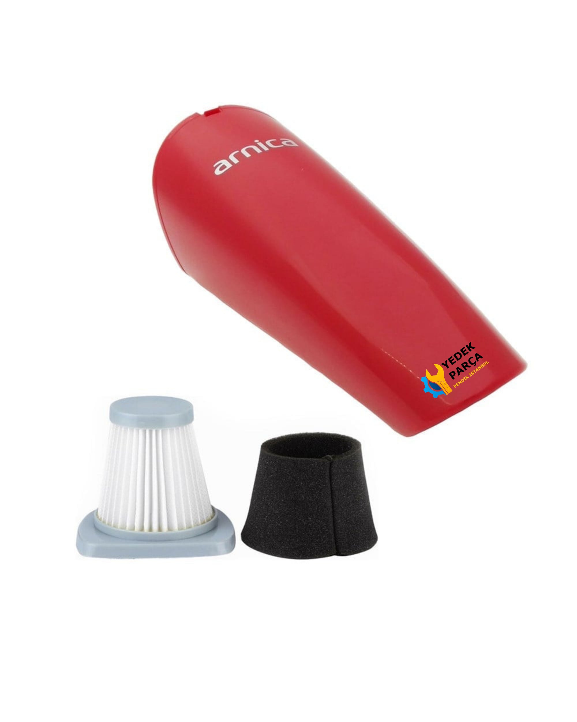 Arnica Uyumlu Merlin Pro Kırmızı Süpürge Toz Haznesi ve Hepa Filtre