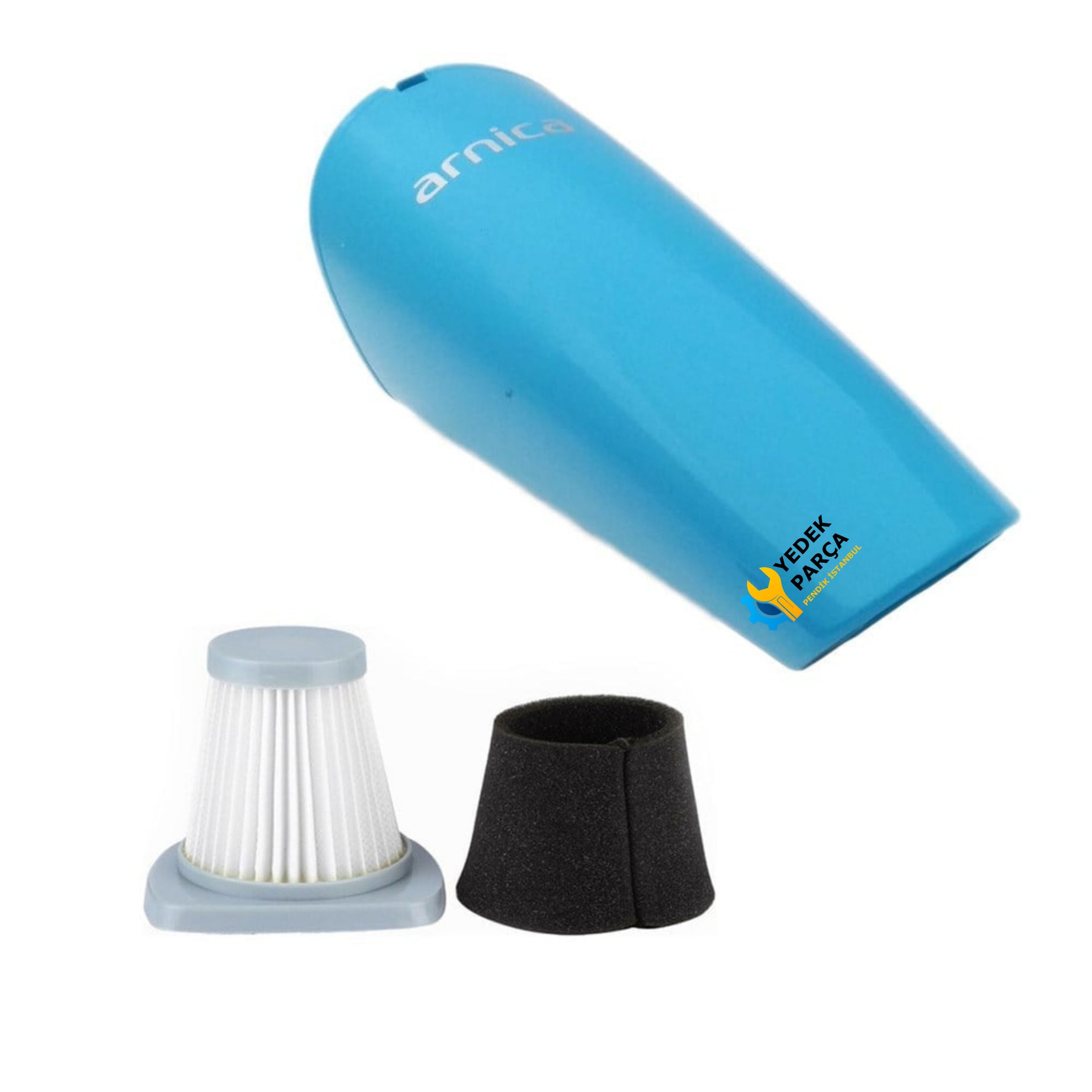 Arnica Uyumlu Merlin Pro Turkuaz Süpürge Toz Haznesi ve Hepa Filtre