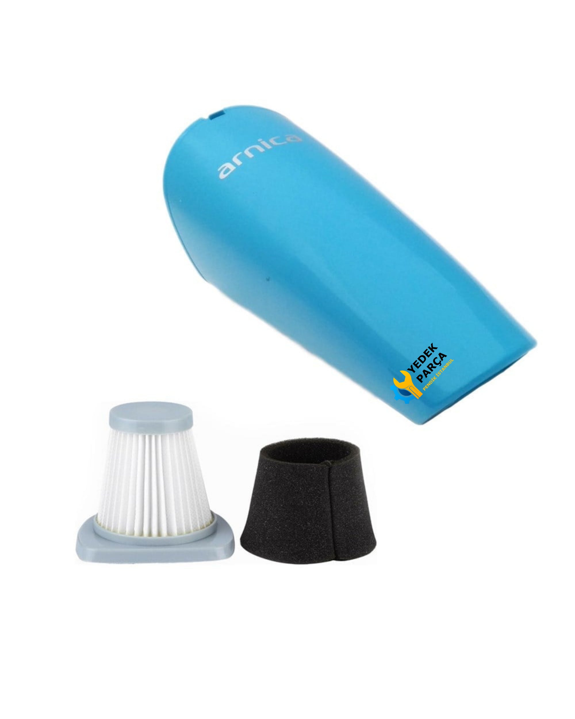 Arnica Uyumlu Merlin Pro Turkuaz Süpürge Toz Haznesi ve Hepa Filtre