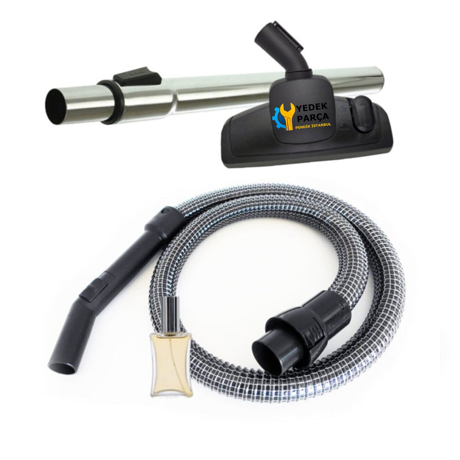 Electrolux Uyumlu Ultra Silencer EUSC66-CR Süpürge Çelik Telli Hortumu Teleskopik Boru Emici Başlık Hediyeli