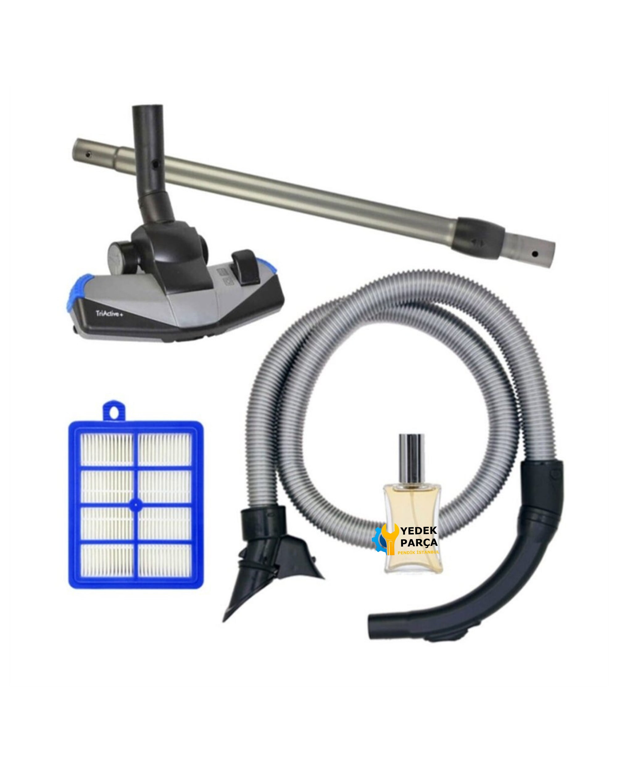 Philips Uyumlu Fc 9226 Marathon Süpürge Hortumu Triactive Emici Başlık Boru Filtre Kilit Sistemli Hediyeli