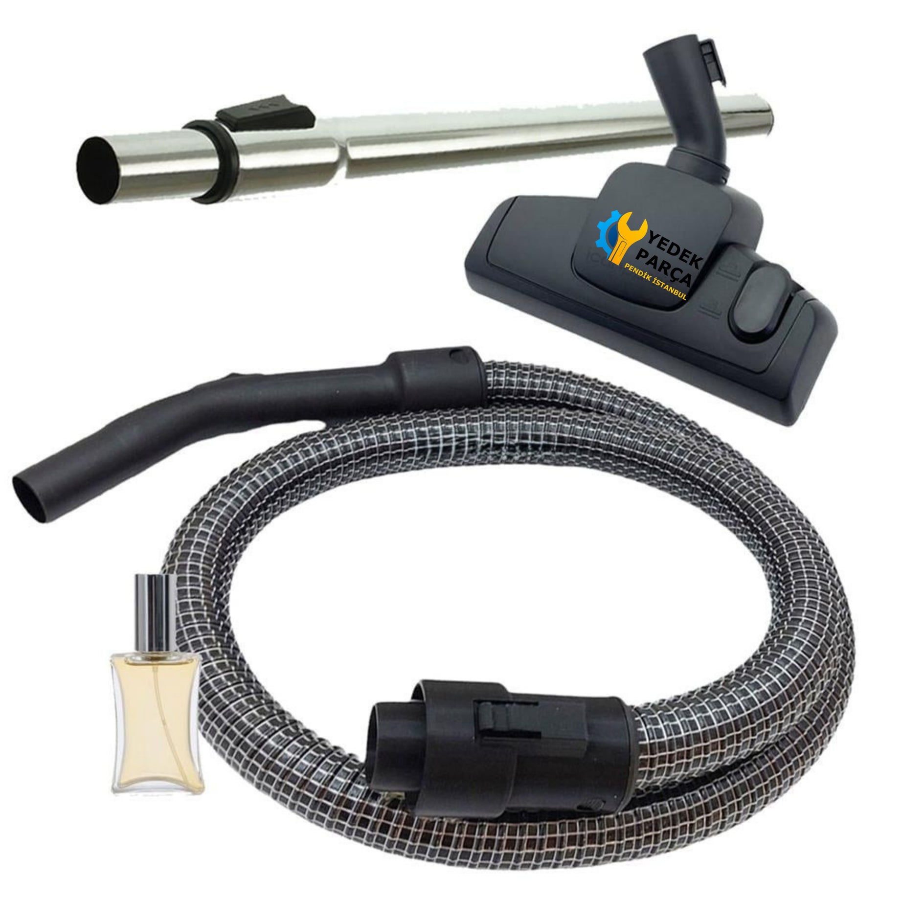 Arçelik Uyumlu S 4312 Aqualogic Elektrikli Süpürge Çelik Telli Hortumu Emici Yer Başlığı Teleskopik Boru Hediyeli