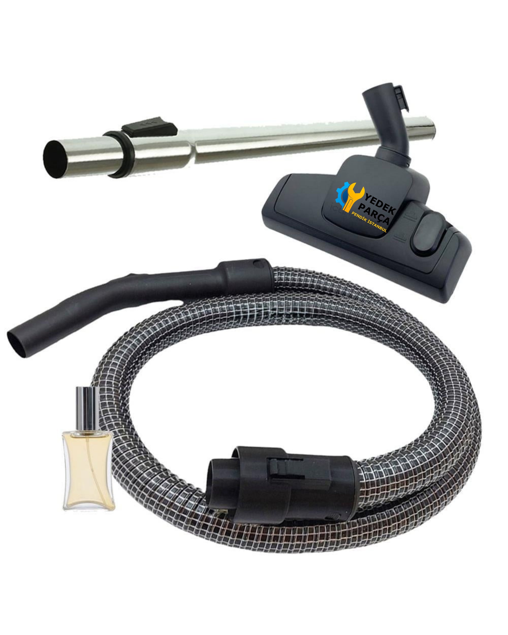 Arçelik Uyumlu S 4312 Aqualogic Elektrikli Süpürge Çelik Telli Hortumu Emici Yer Başlığı Teleskopik Boru Hediyeli