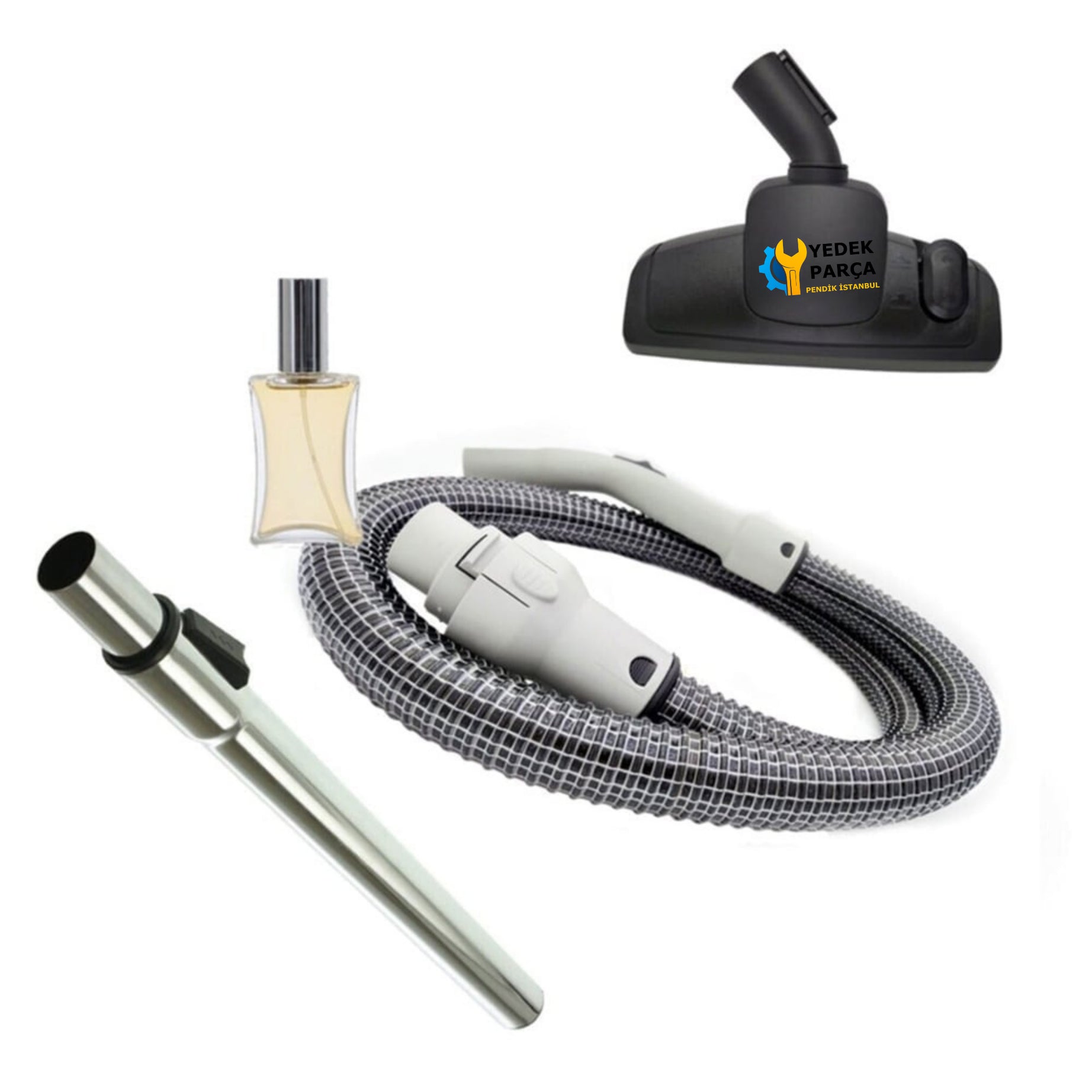 Beko Uyumlu BKS 9537 Elektrikli Süpürge Çelik Telli Hortumu Emici Yer Başlığı Teleskopik Boru Hediyeli