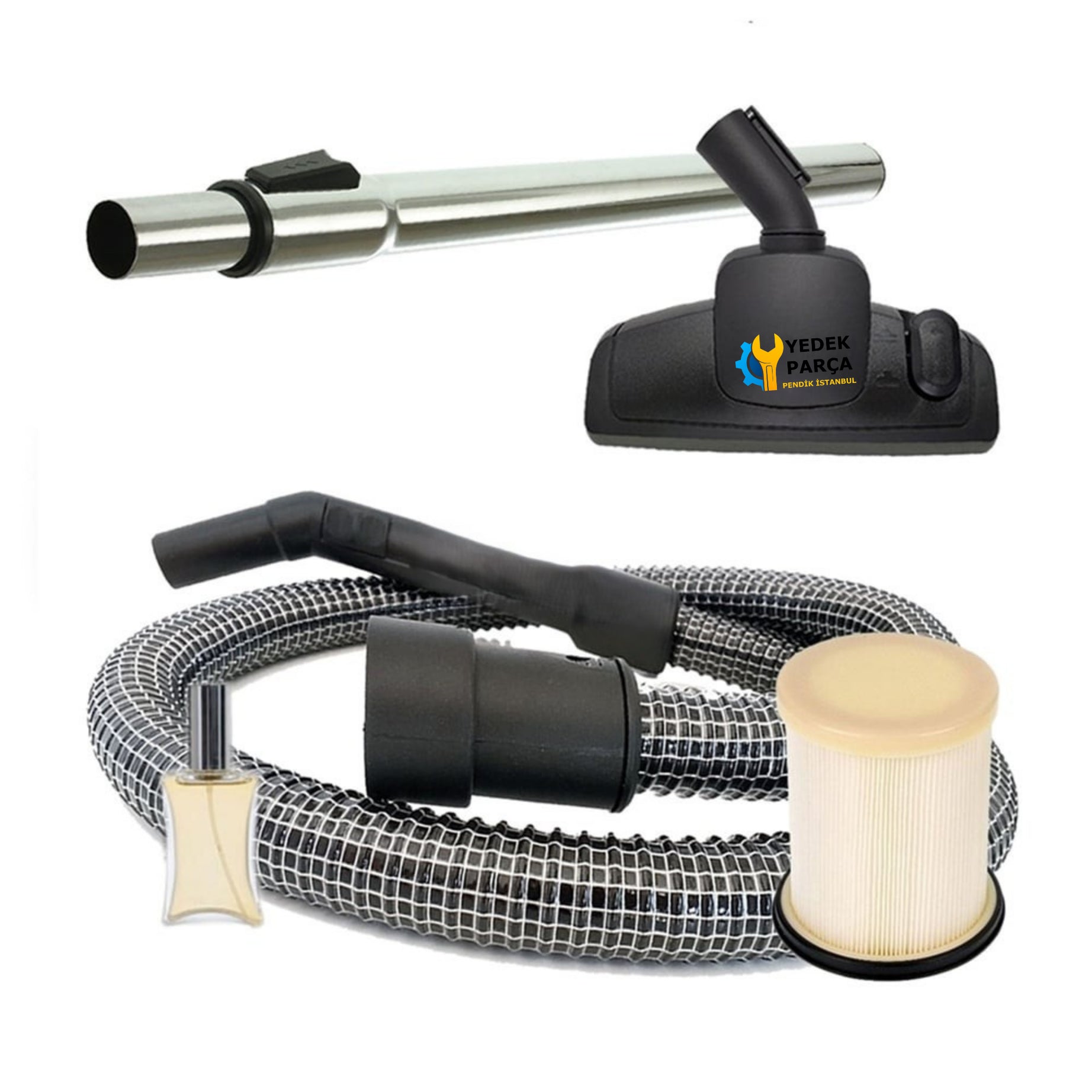 Arnica Uyumlu Hepatech Aqua Süpürge Çelik Telli Hortumu Emici Başlık Teleskopik Boru Filtre Hediyeli