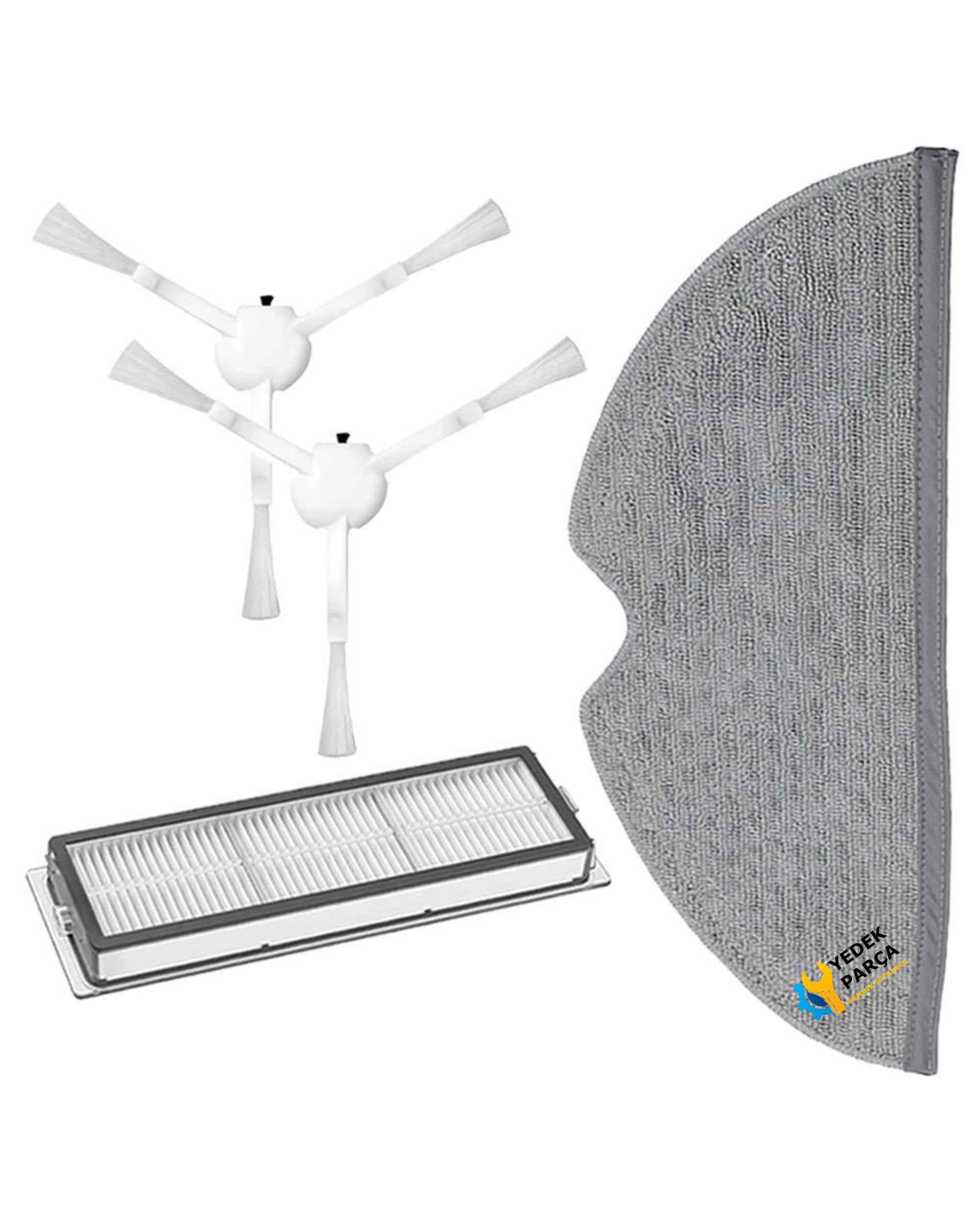 Xiaomi Uyumlu Dreame F9 Robot Süpürge Hepa Filtre Mop Bezi Yan Fırça 2Ad