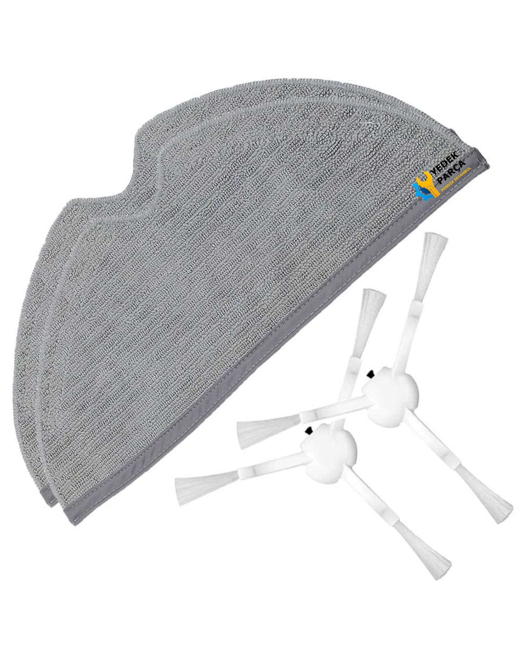 Xiaomi Uyumlu Mi Robot vakum 2 Pro + Robot Süpürge Yan Fırça Mop Bezi 2 li Paket