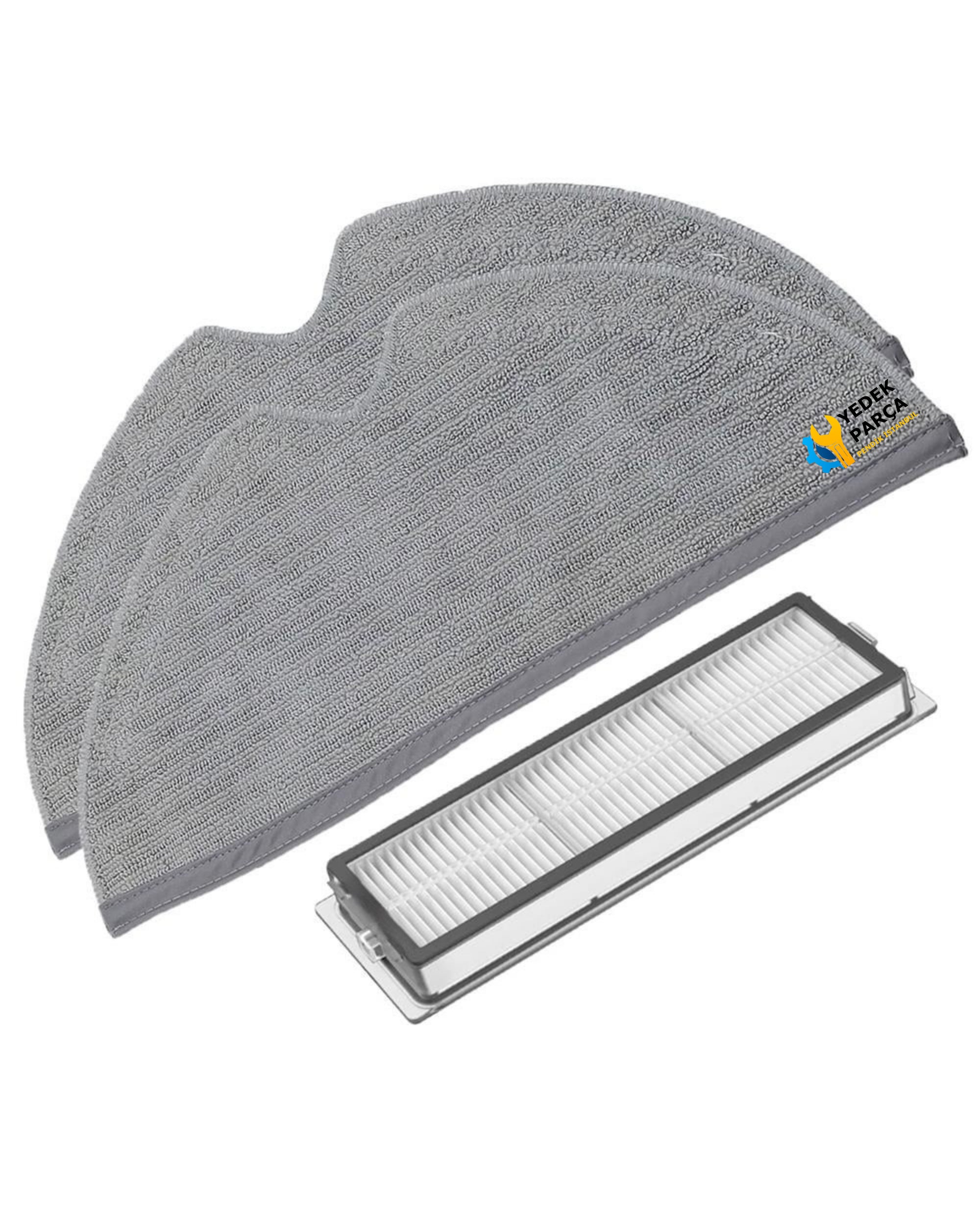 Xiaomi Uyumlu Mi Robot vakum 2 Pro + Robot Süpürge Hepa Filtre ve Mop Bezi 2 Adet