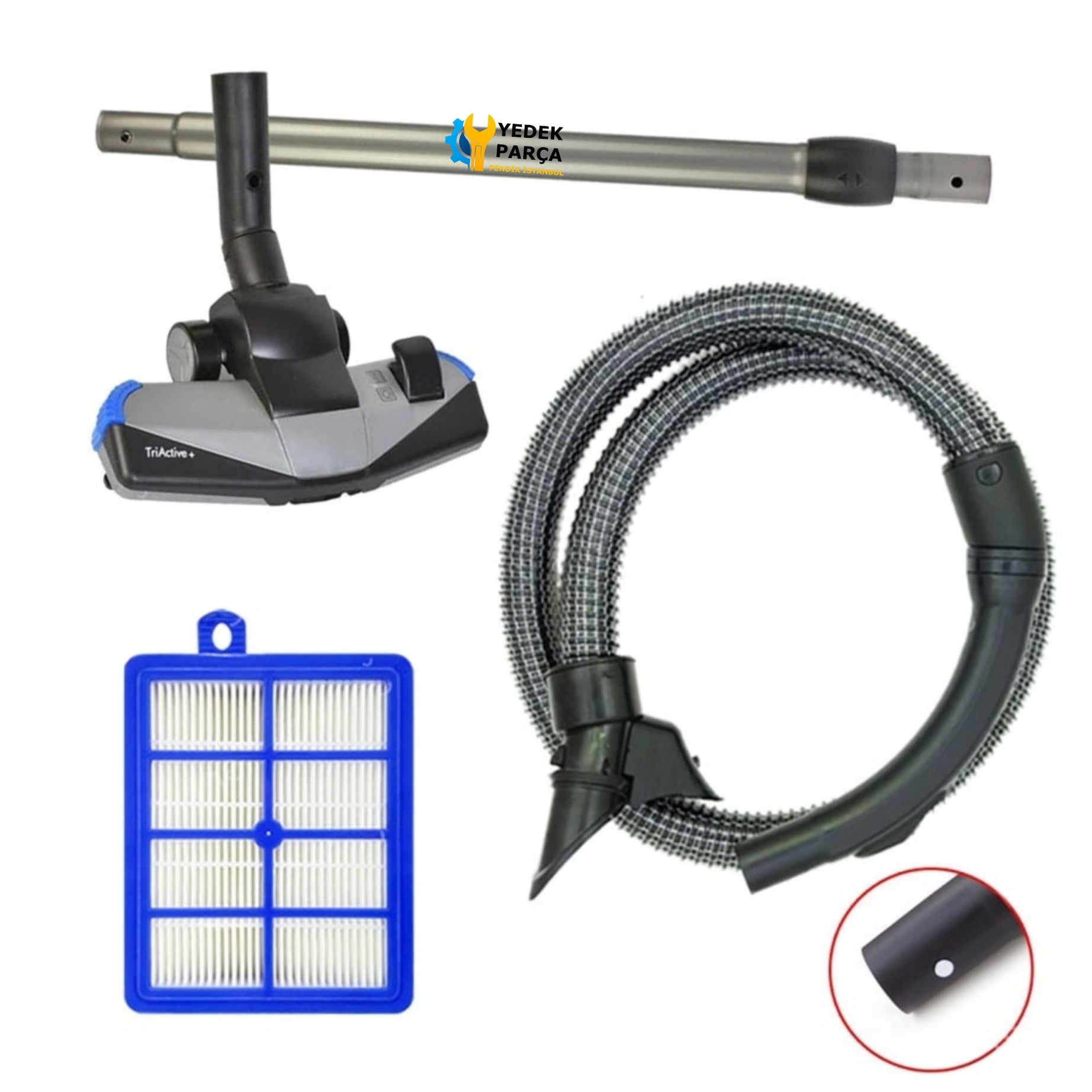 Philips Uyumlu FC 9225 Süpürge Telli Hortum TriActive Başlık Boru Filtre