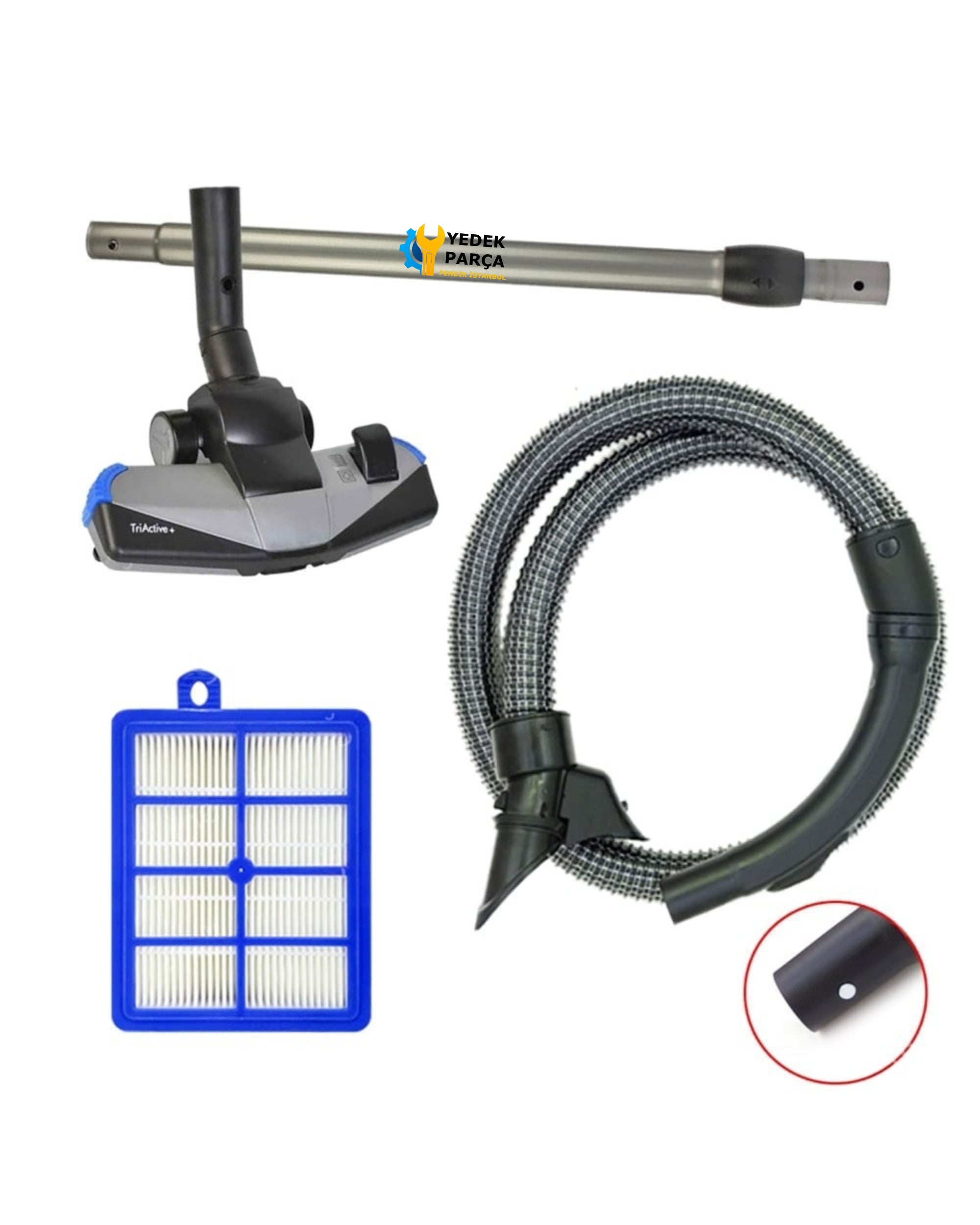 Philips Uyumlu FC 9225 Süpürge Telli Hortum TriActive Başlık Boru Filtre